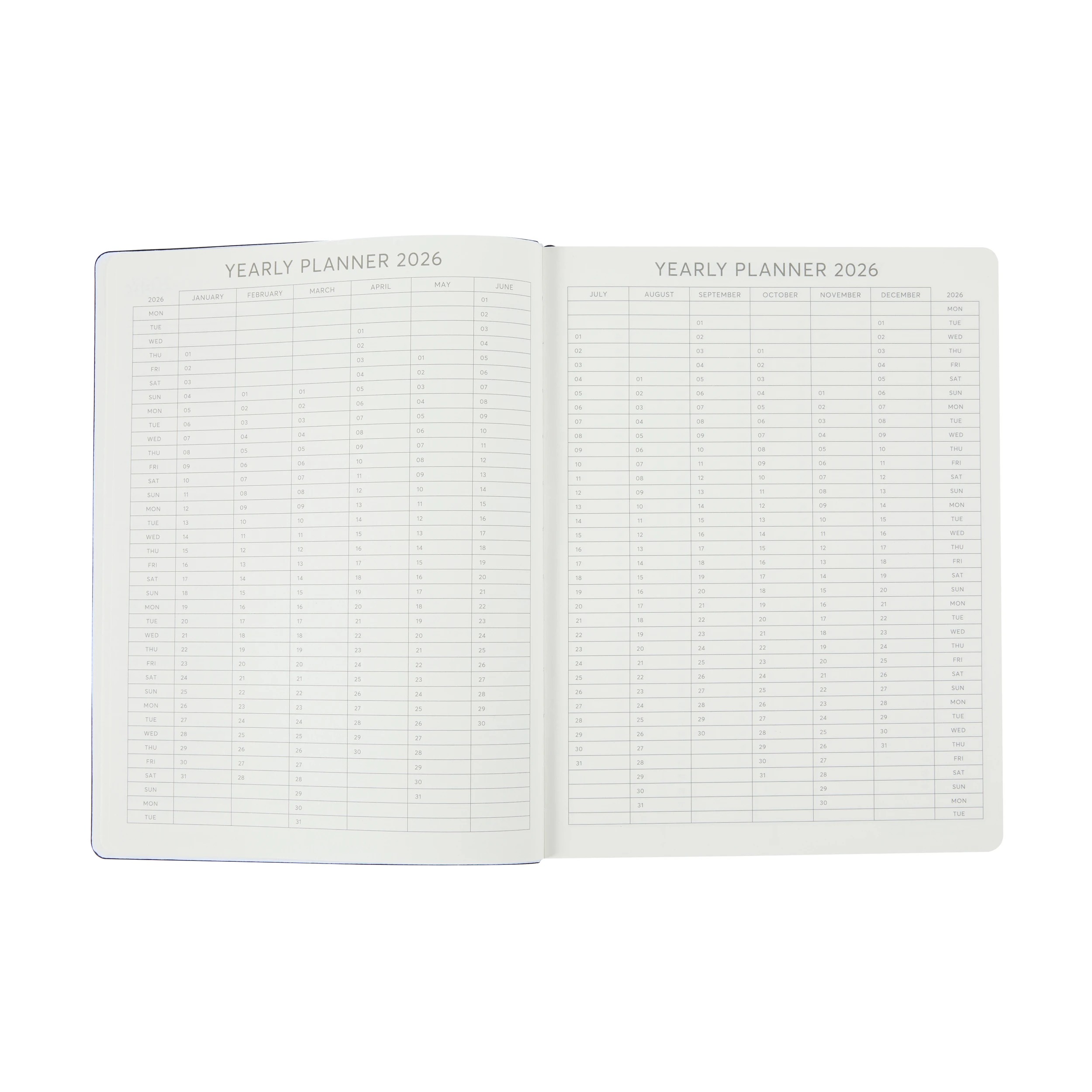 6 2026 Weekly Diary - Black, 6 of 8