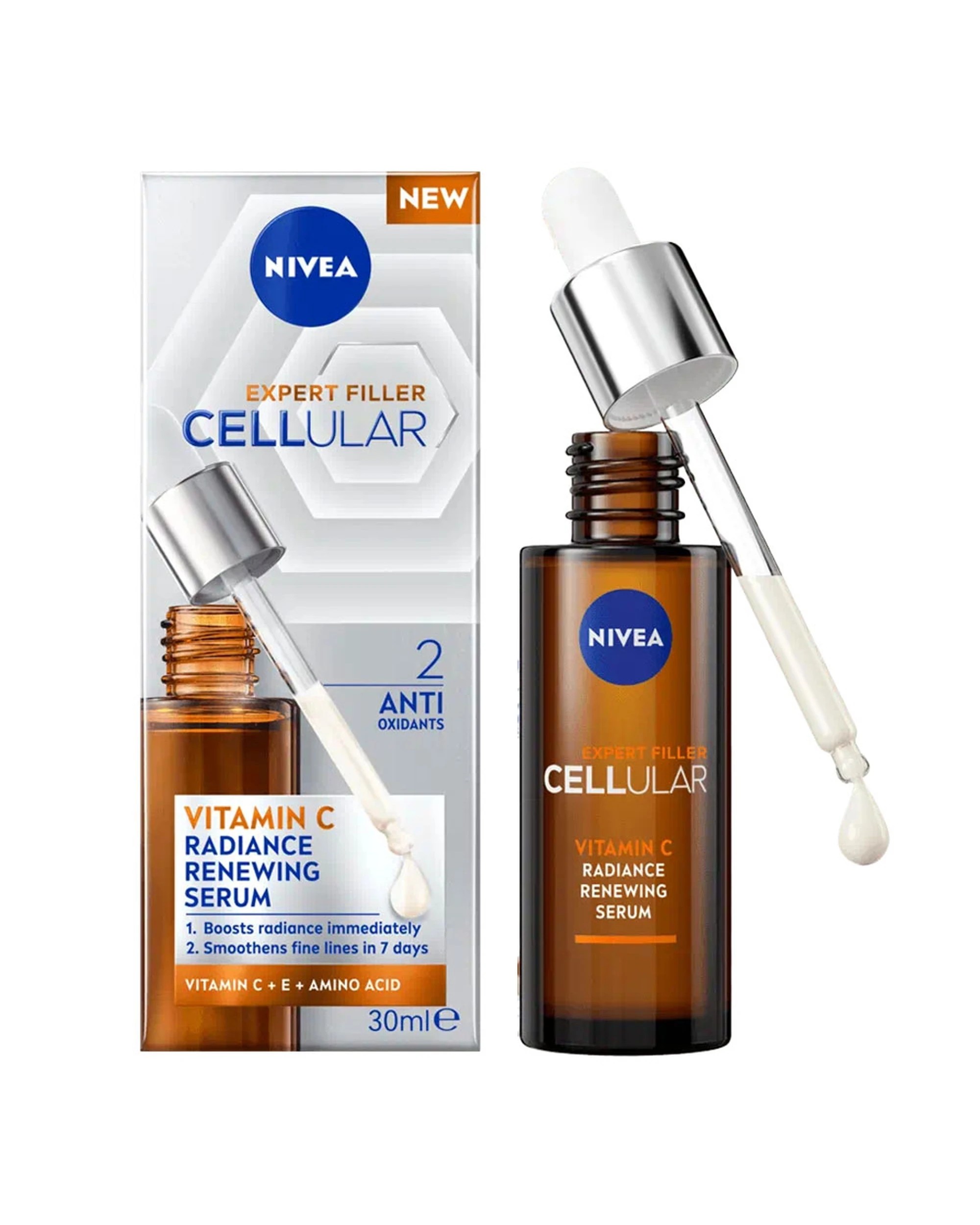 1 Nivea Cellular Expert Filler Vitamin C Radiance Renewing Serum 30ml, 1 of 1