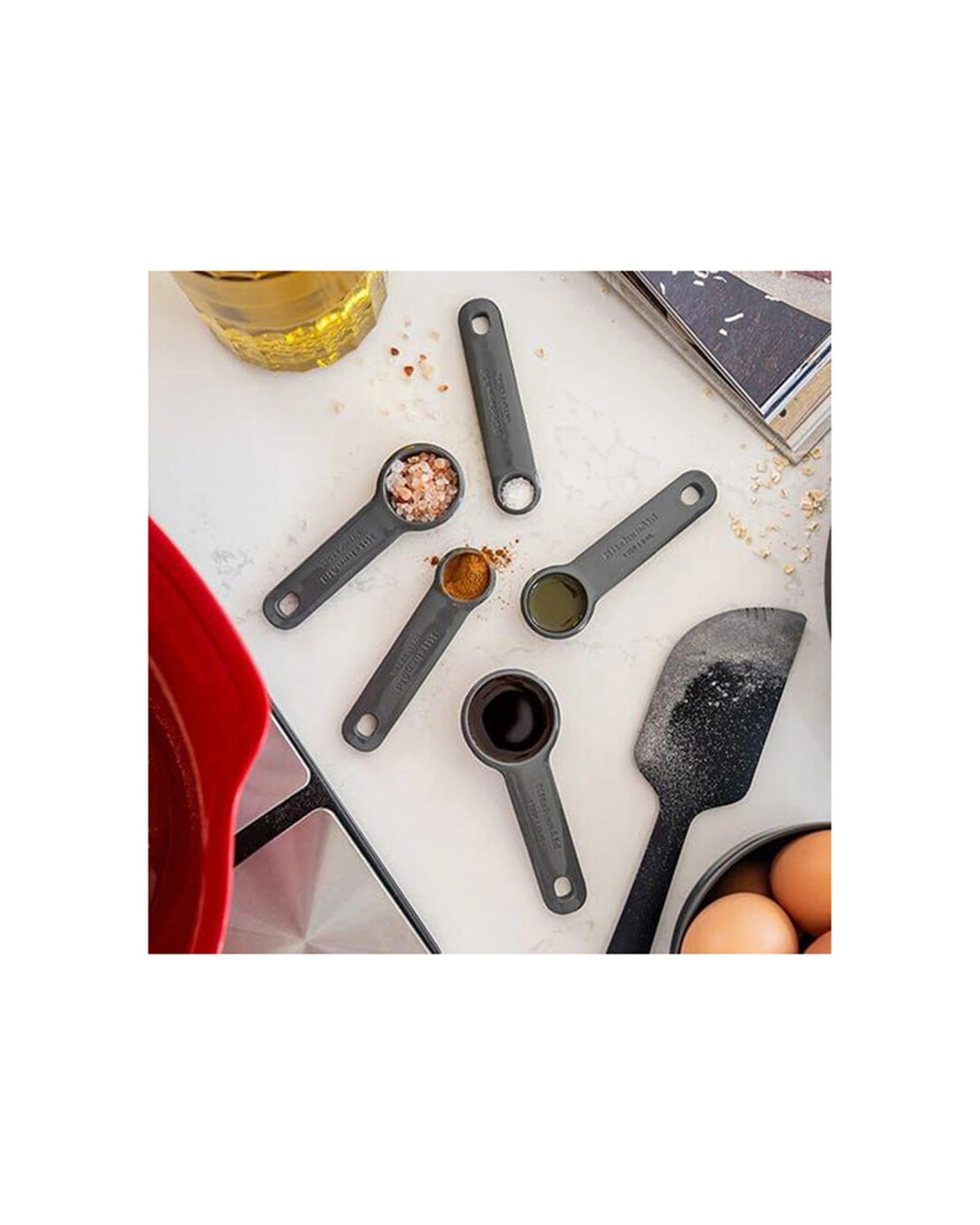 5 KitchenAid 2x 5pc Measuring Spoons Kitchen Cooking Utensil Tool - Grey, 5 of 6