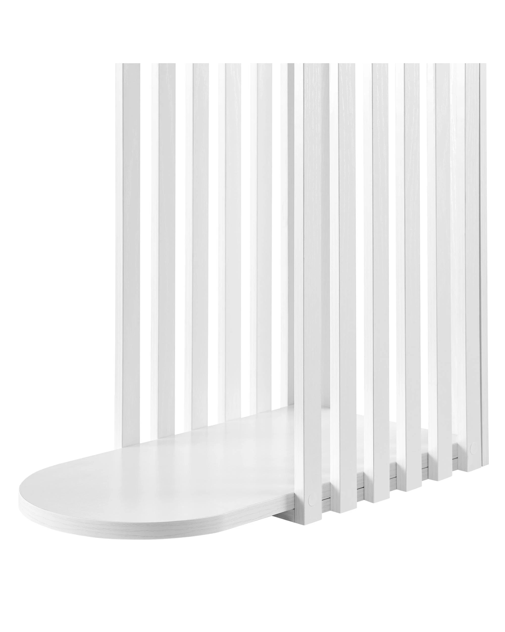 8 Kodu C  Side Table Bedside Table with Slatted Detail - White, 8 of 9