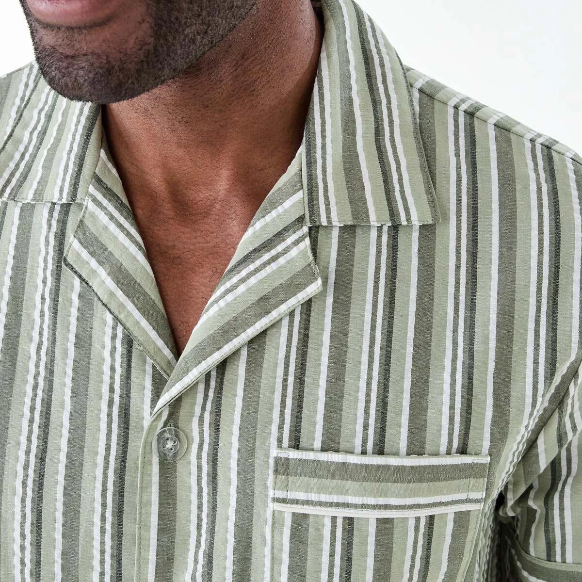 5 Short Sleeve Button Through Pyjama Set CANAL STRIPE, 5 of 8