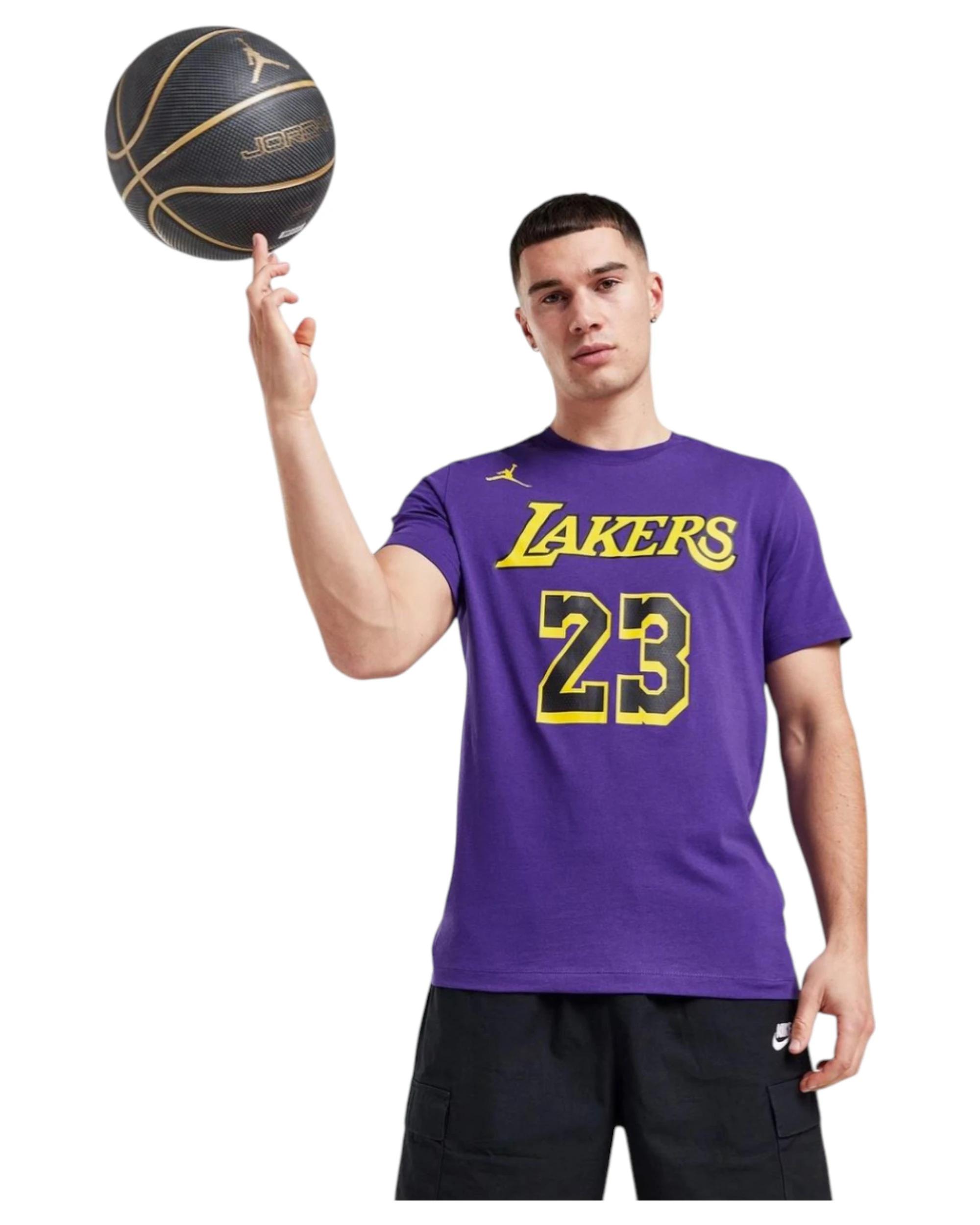 3 Nike 4 Pack Mens Air Jordan Lebron James Lakers Jersey T-Shirt Purple, 3 of 7