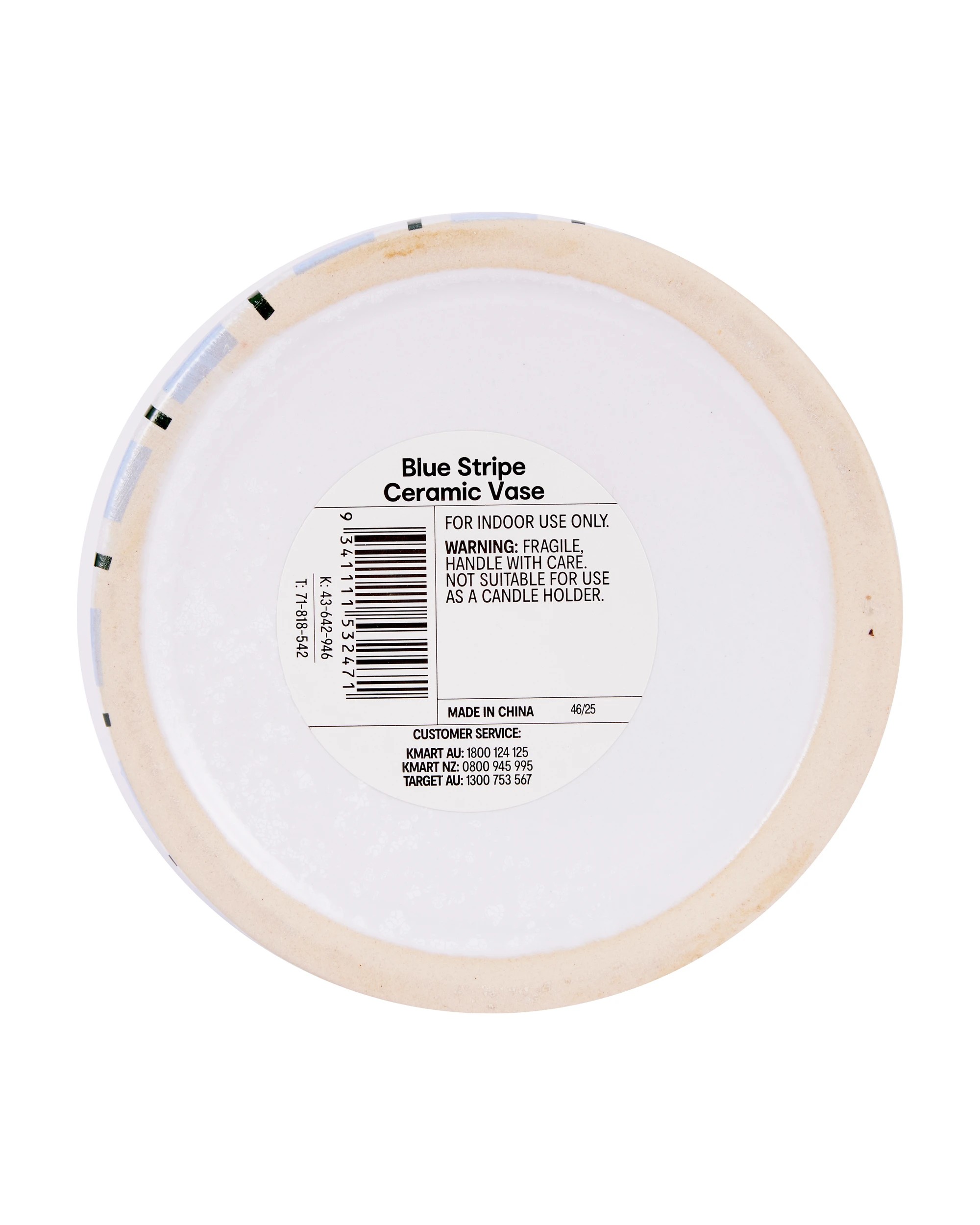 5 Blue Stripe Ceramic Vase, 5 of 5