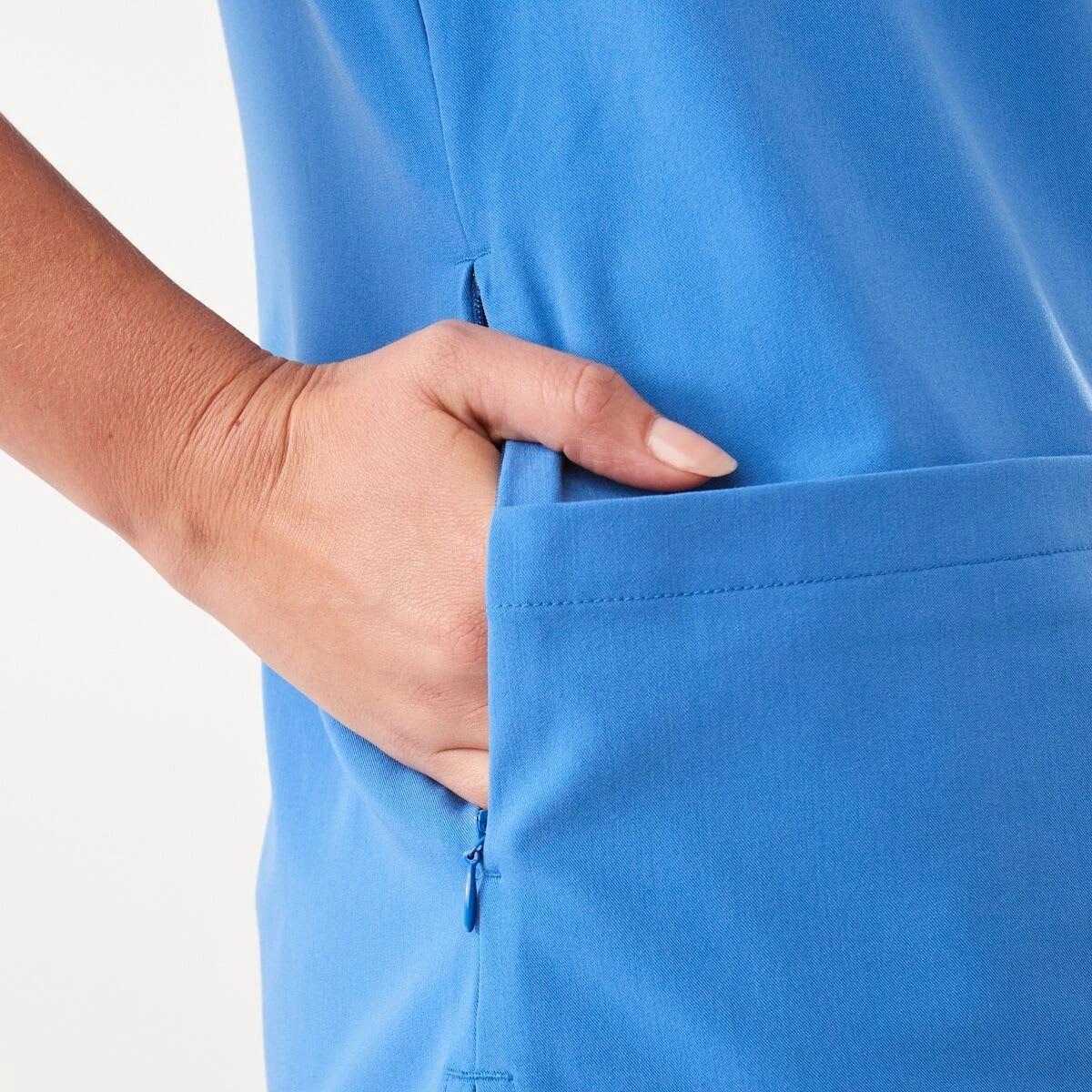 5 Work Short Sleeve Scrub Top Blu Palace, 5 of 9