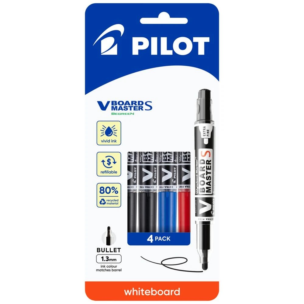1 PILOT V Board Master S Marker Bullet Assorted 4 Pack, 1 of 8