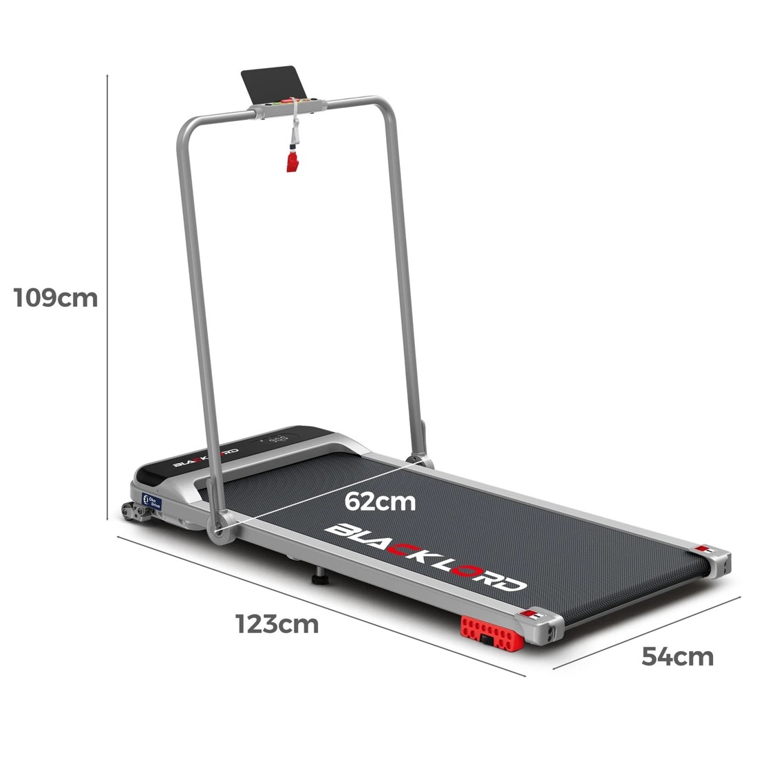 10 Black Lord Walking Pad Treadmill Incline Foldable - Silver, 10 of 10