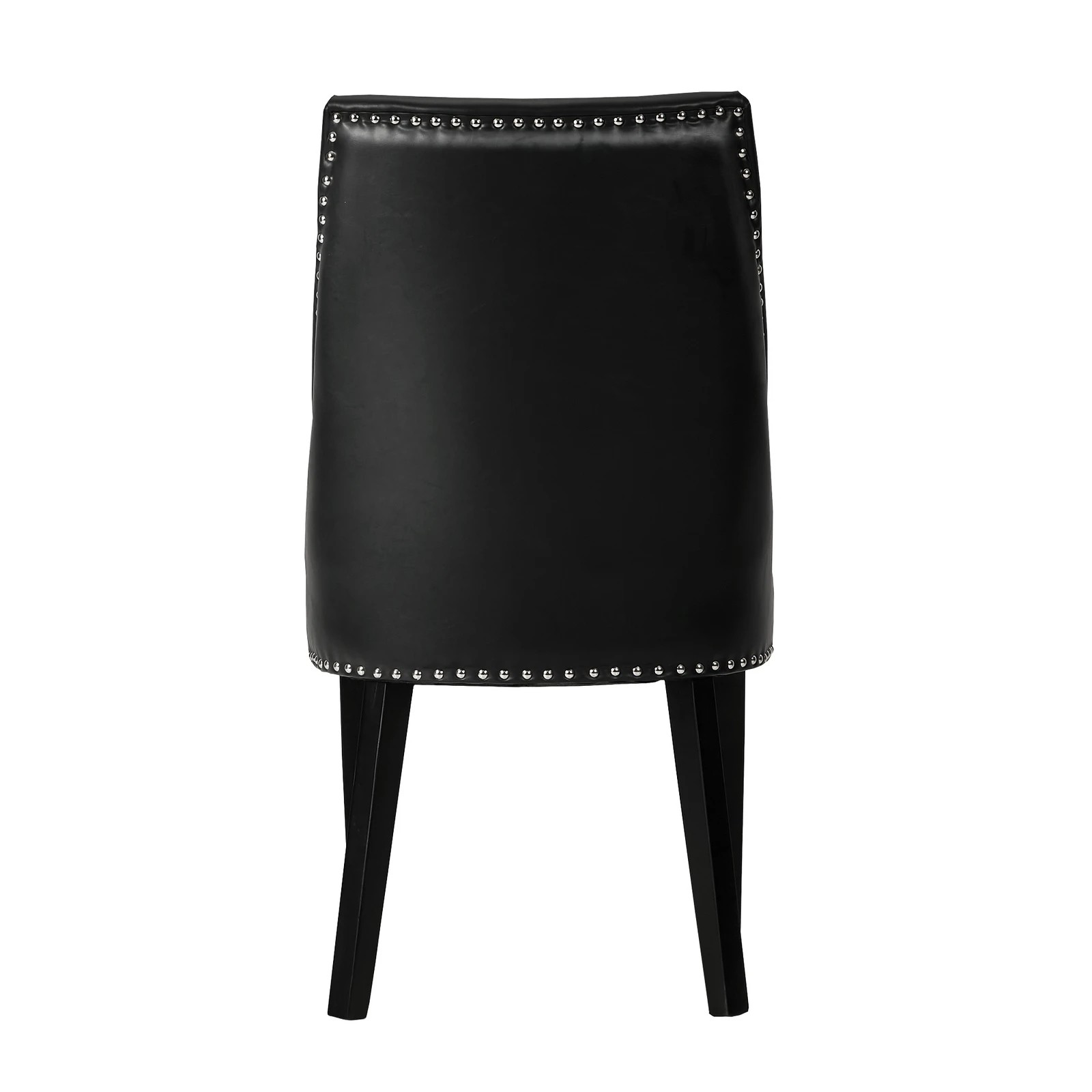 9 Oikiture 2PCs PU Leather Dining Chair Kitchen Padded Seat Winglet Design - Black, 9 of 9