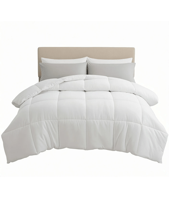 Giselle Bedding Queen Size 400GSM Microfiber Quilt All Season Duvet Quilts Comforter - Queen Bed - White