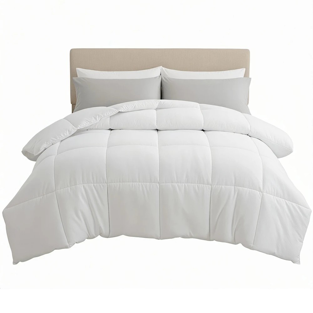 1 Giselle Bedding Queen Size 400GSM Microfiber Quilt All Season Duvet Quilts Comforter Winter Summer - Queen Bed - White, 1 of 8