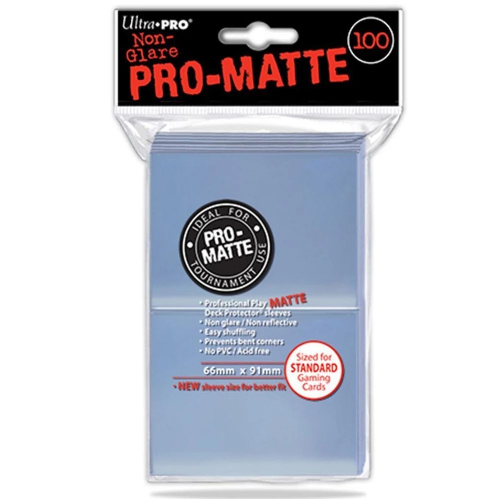 1 Ultra Pro Deck Protector Sleeves Pro Matte Clear Standard 100ct 66 X 91 Mm, 1 of 3