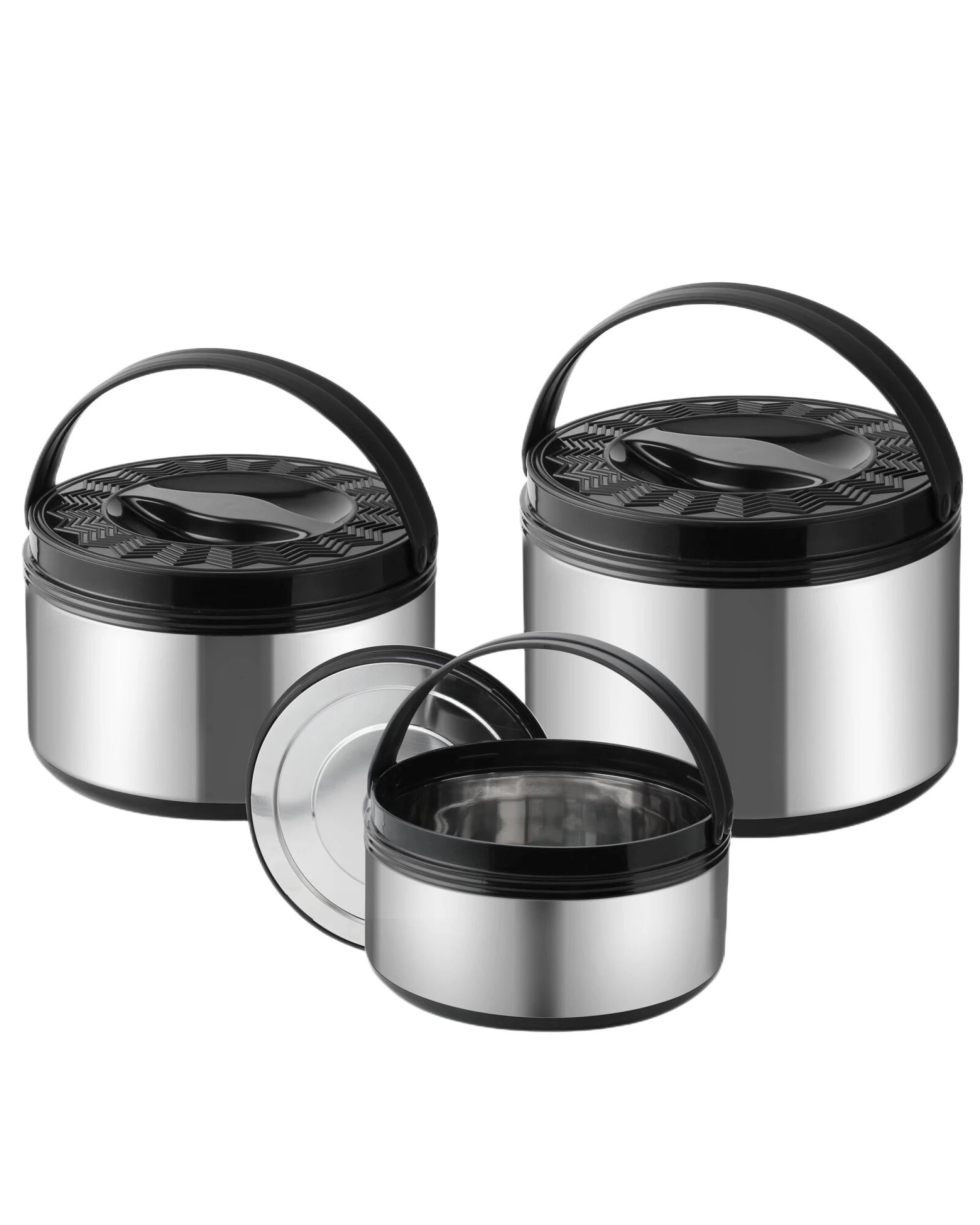 1 BR Home 3pc Stainless Steel Food Warmer Set Lunch Storage Boxes (2.5L, 5L & 8L Capacities), 1 of 3