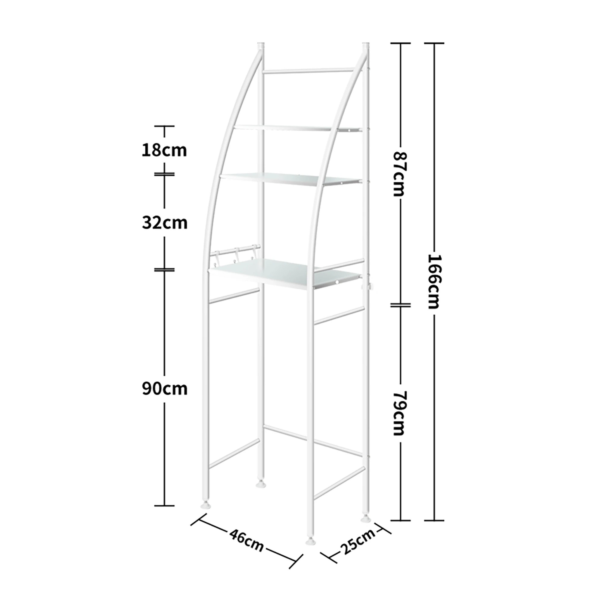 3 Dutxa 3 Tier Over Toilet Storage Shelf - White, 3 of 6