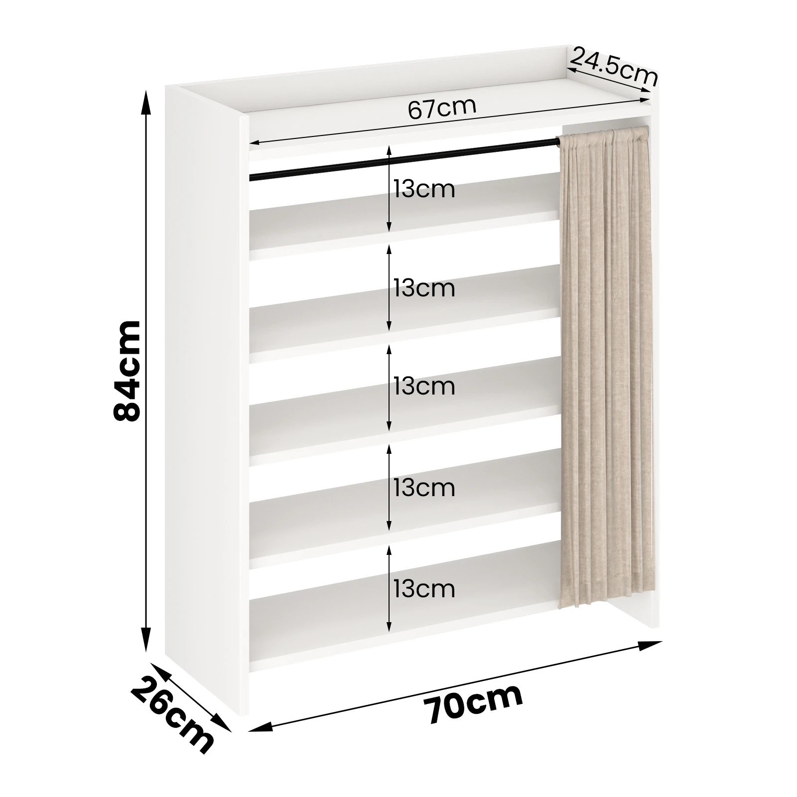 8 Advwin Shoe Storage Cabinet with Cover 5-Tier Shoe Rack White - White, 8 of 10