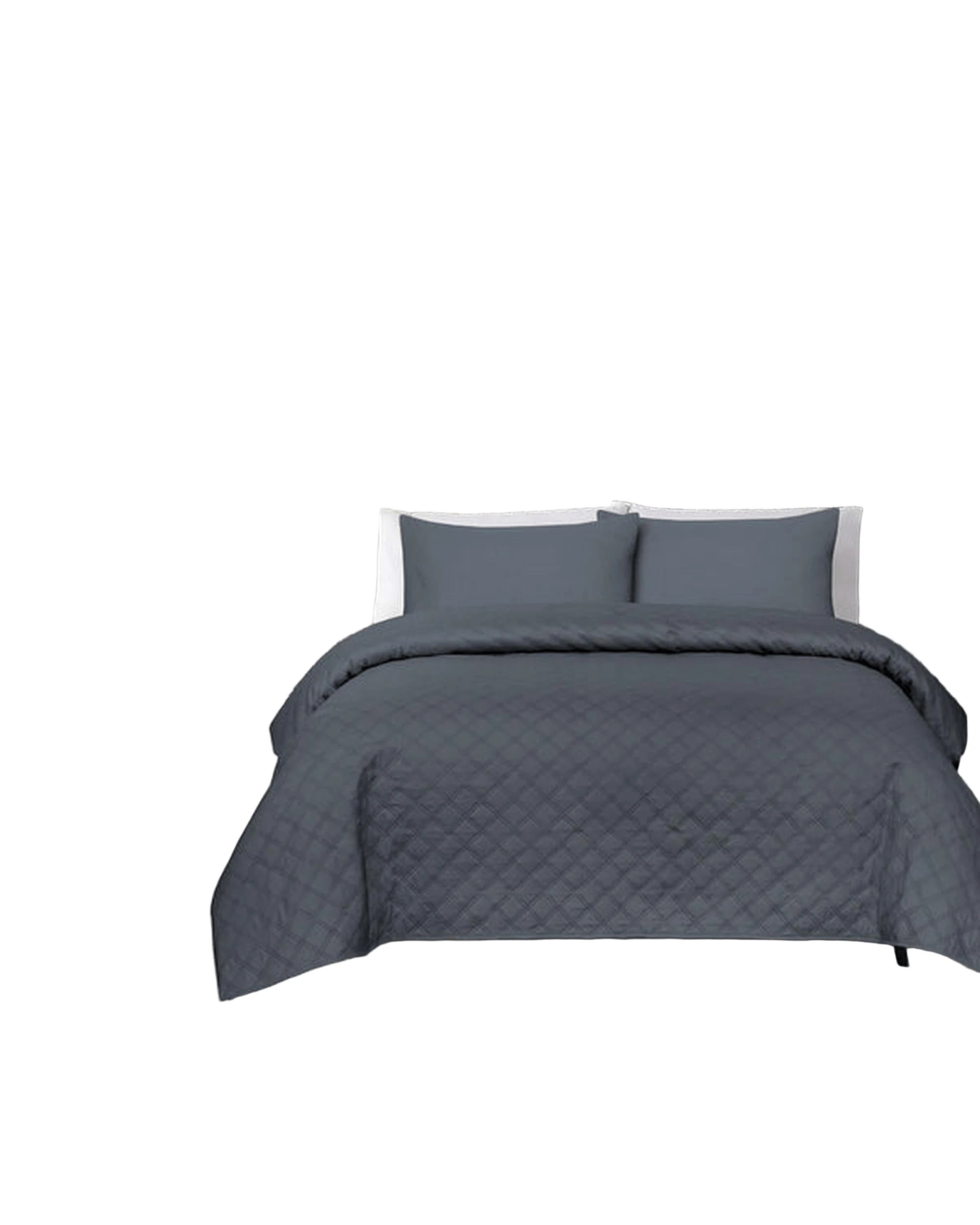 1 Amsons Ultrasonic Coverlet Set - King Bed - Grey, 1 of 2
