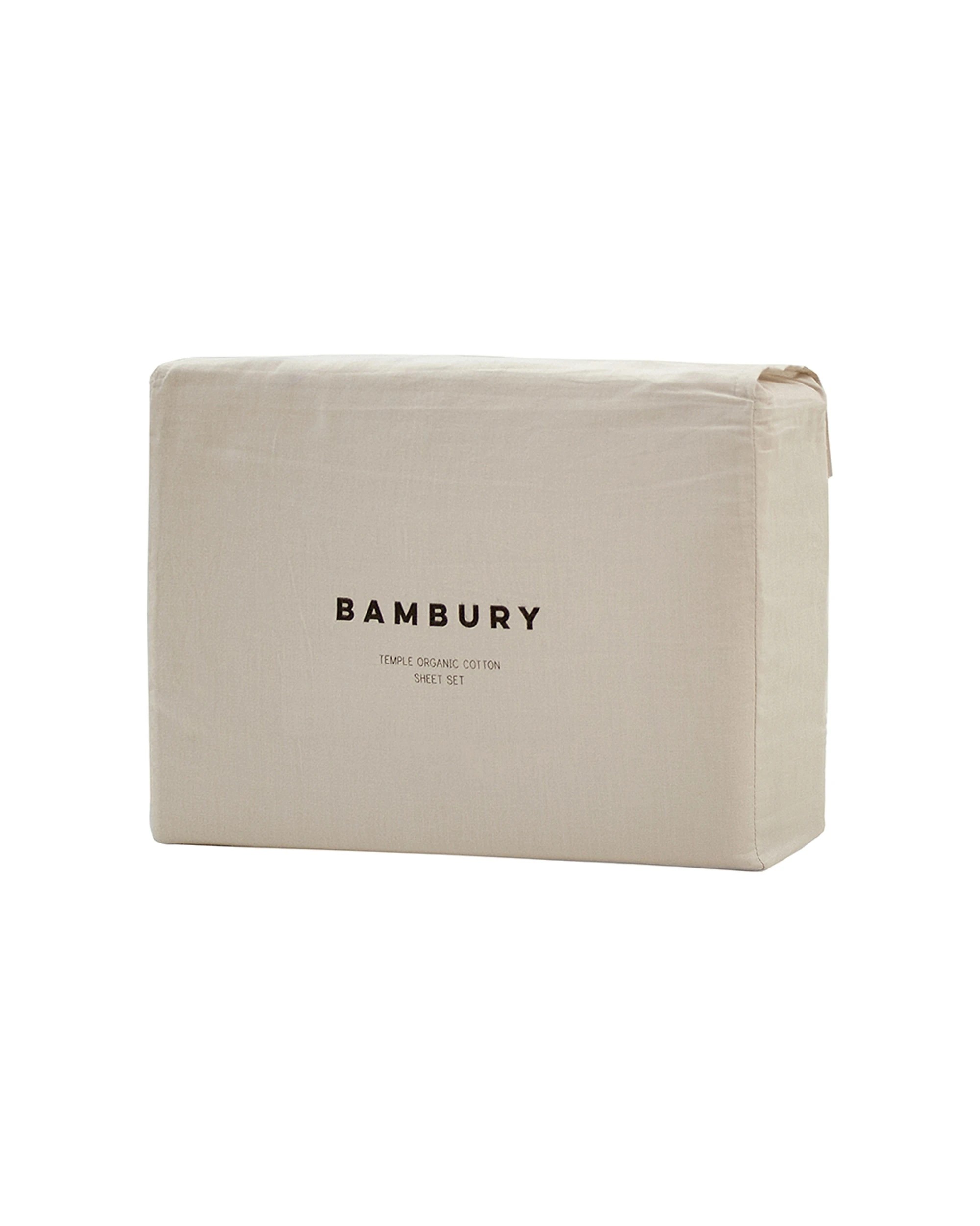 1 Bambury Temple Organic Cotton Sheet Set Pebble Home Bedding - King Single Bed - Grey, 1 of 3