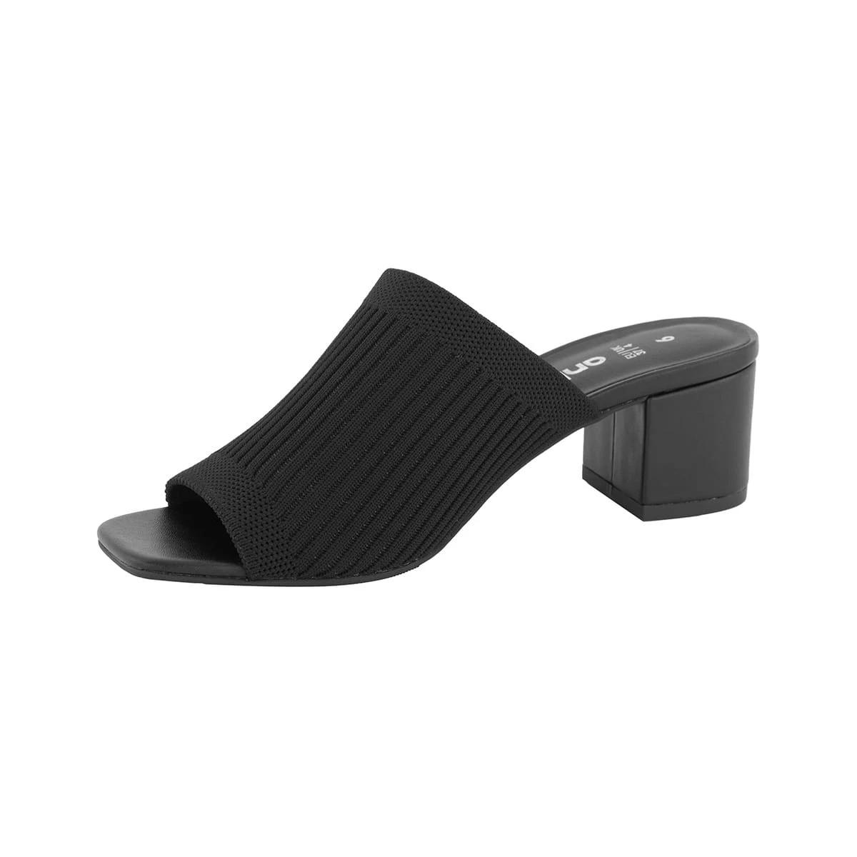 3 Casual Knit Square Toe Mules Black, 3 of 8