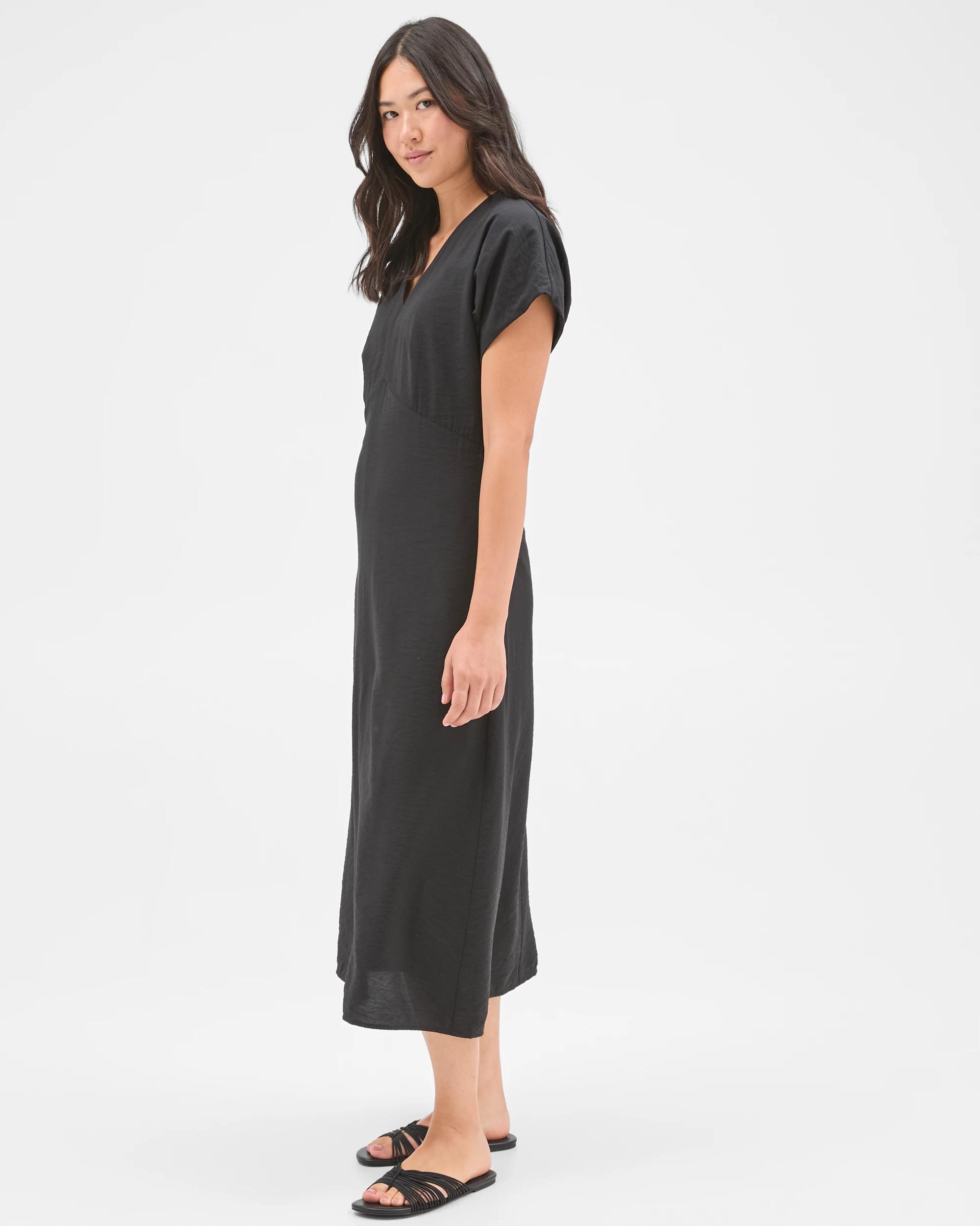 2 Preview Wendy Seam Detail Midi Dress BLACK, 2 of 7