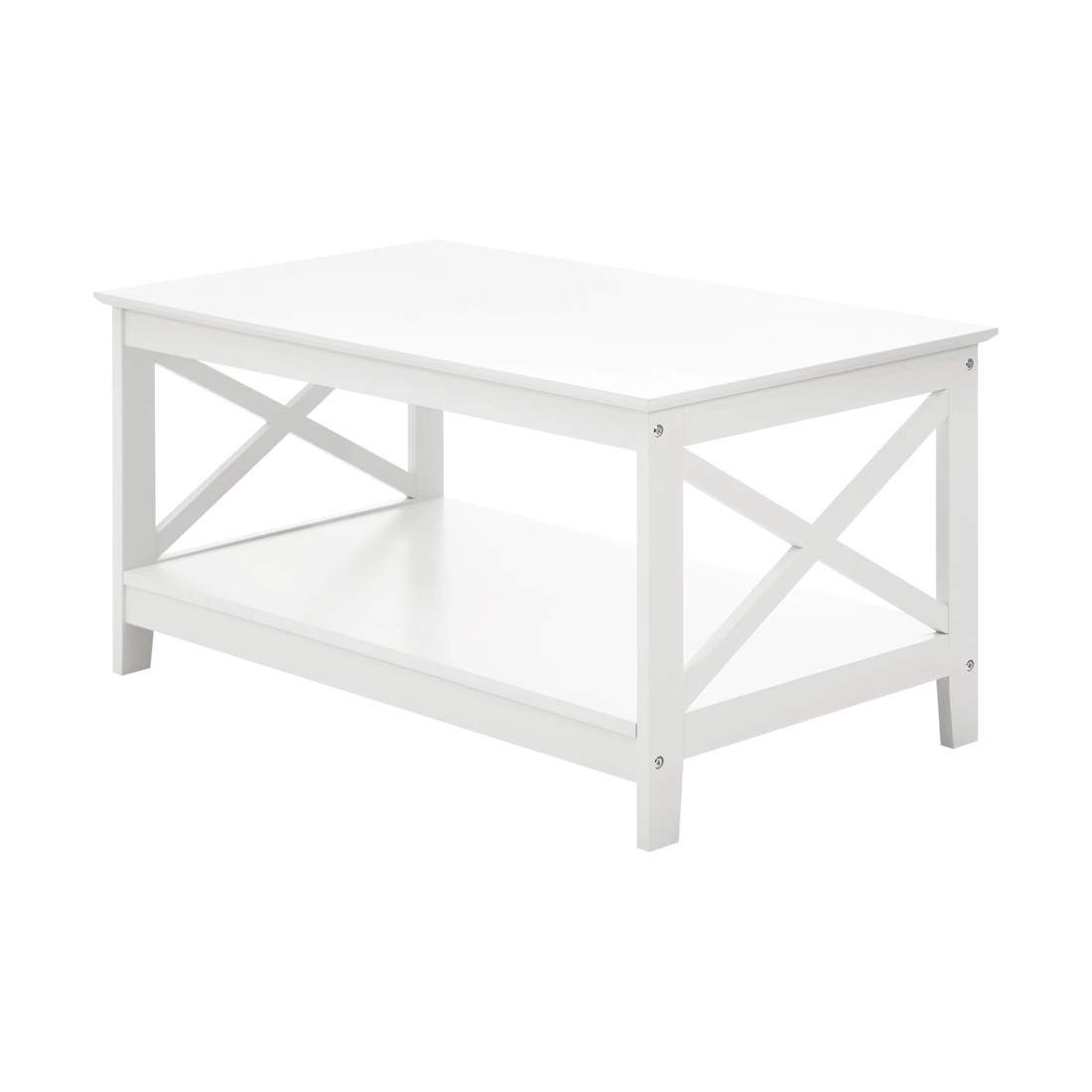8 Oikiture Coffee Table Side Tables Storage Rack Shelf 2-tier
 - White, 8 of 10