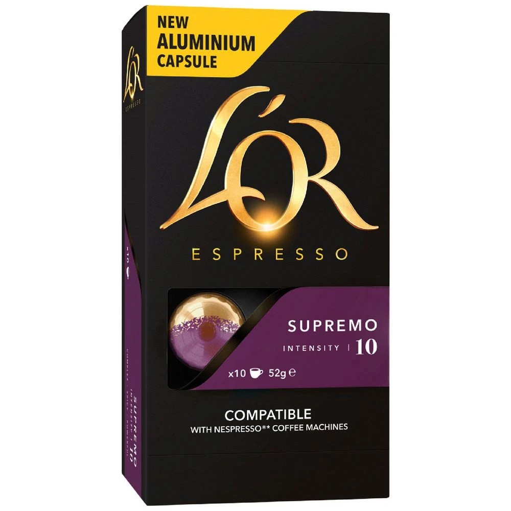 1 L'OR Espresso Coffee Capsules Supremo 10 Pack, 1 of 2