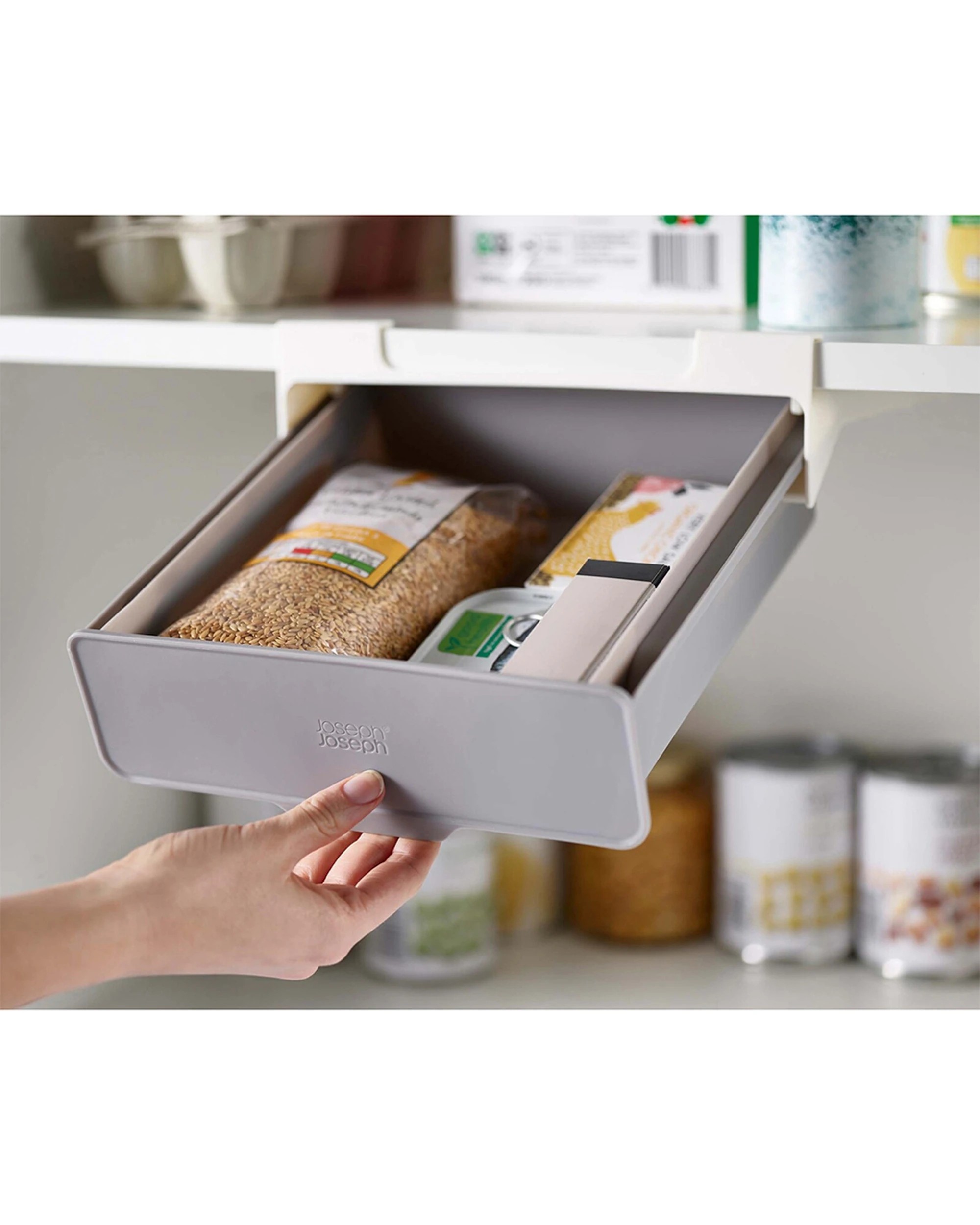2 Joseph Joseph CupboardStore Under Shelf Drawer Organiser Easy Install - Grey, 2 of 3