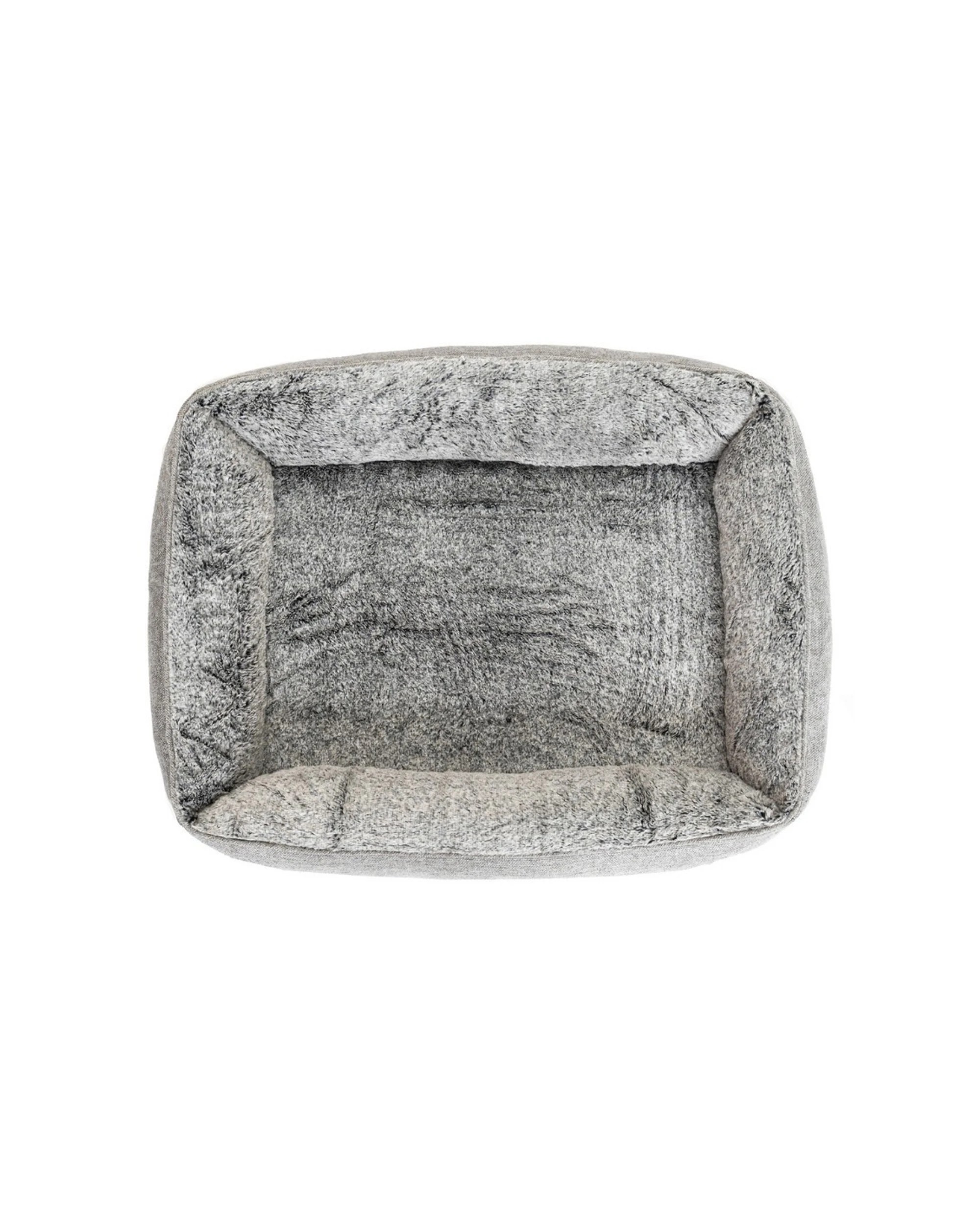 3 Superior Pet Goods Ortho Dog Lounger Bed Plush Faux Fur Mini 67x44x23cm
 - Grey, 3 of 5