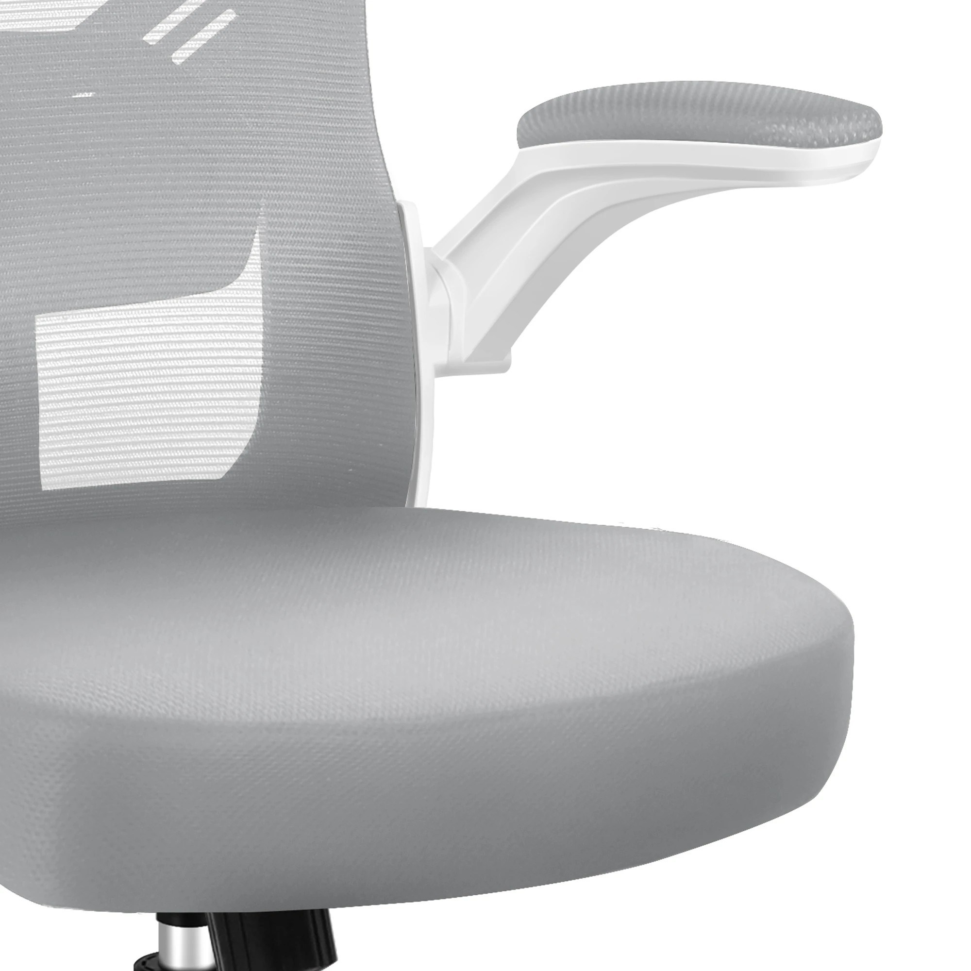 8 Alfordson Mesh Office Chair Executive Tilt Fabric Seat Computer Racing Work Seat - White Grey, 8 of 10
