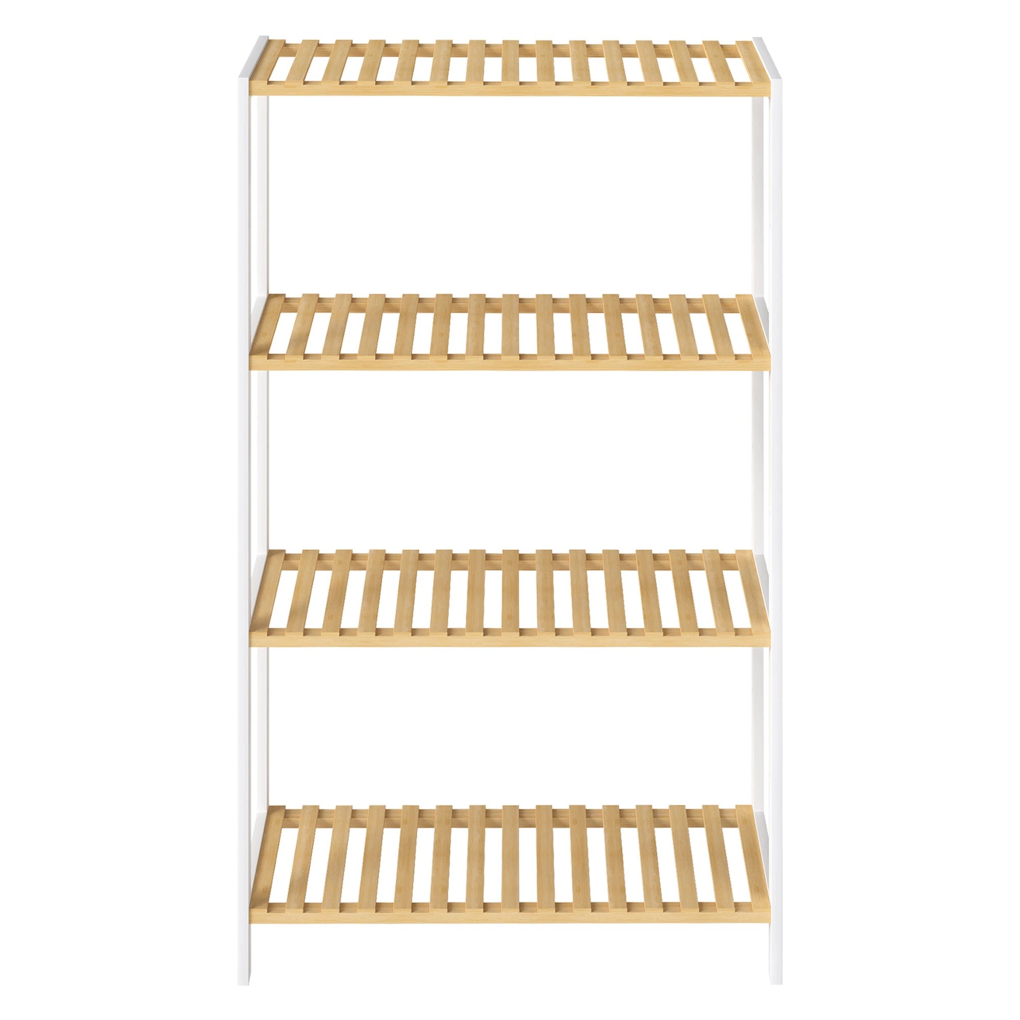 2 Levede Bamboo Storage Rack 4 Tier Shelf Shoe Organiser Home Decor - White, 2 of 8