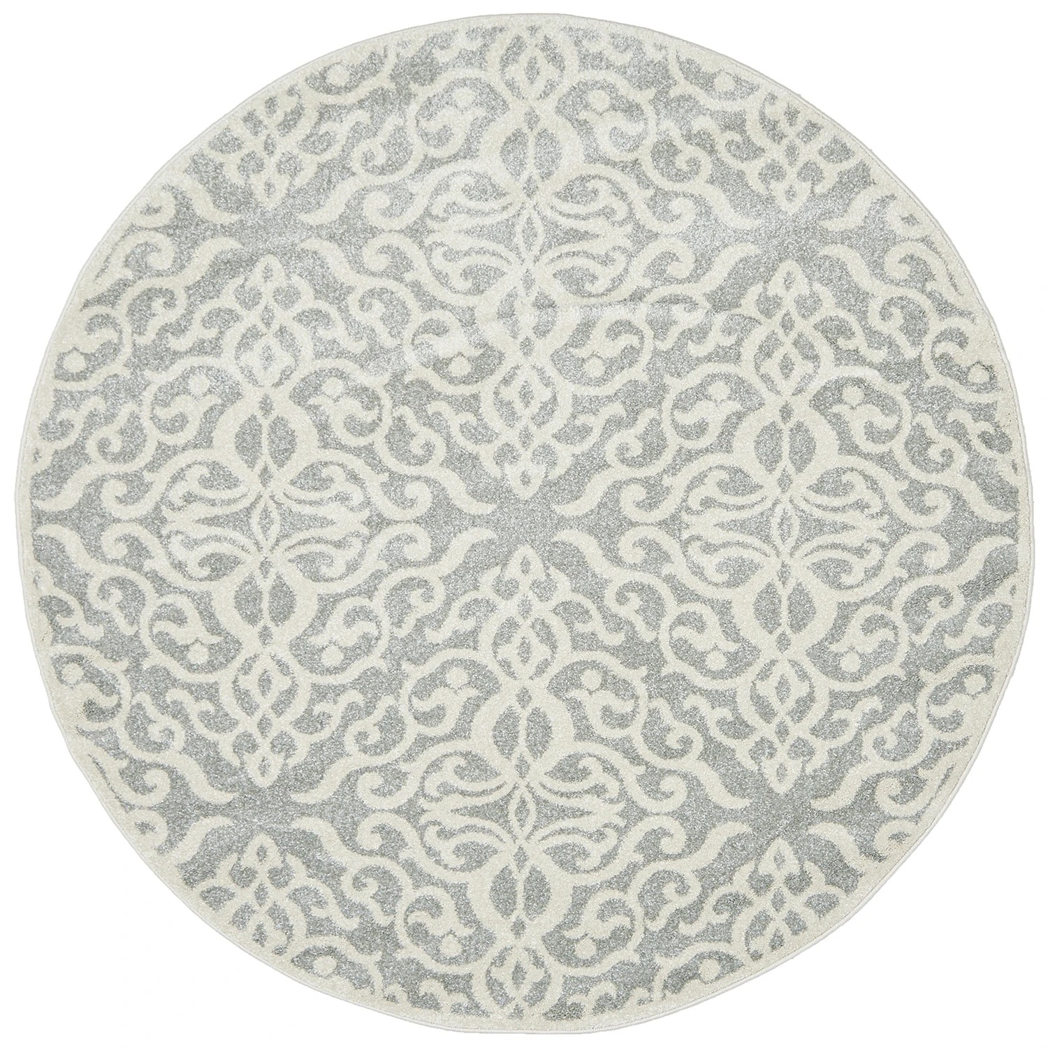 2 Common Ground Rugs Lustre Lydia 150x150cm Round - Small Pet Friendly Rug - Silver, 2 of 4