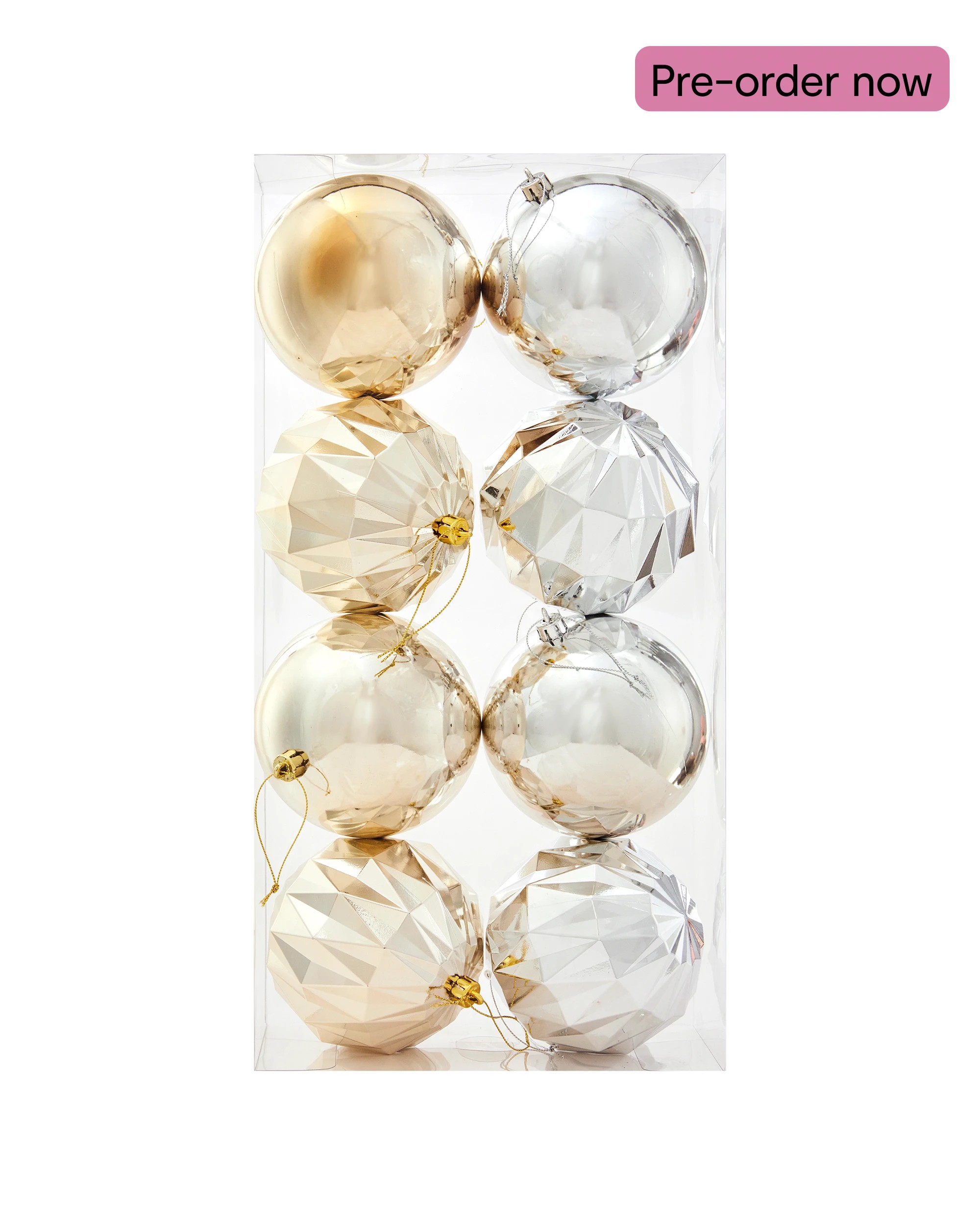 1 8 Pack 12cm Luxury Baubles, 1 of 8