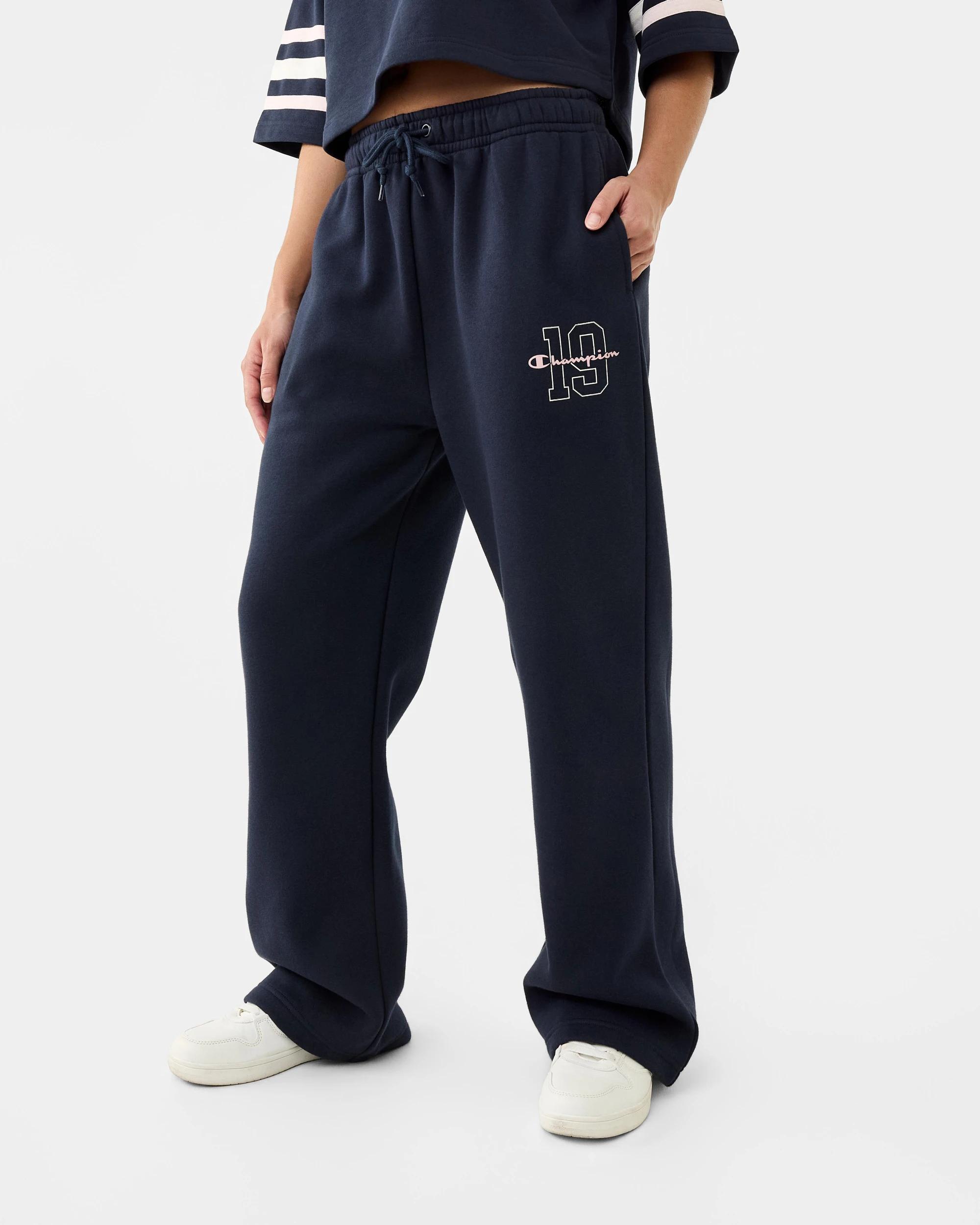 1 Champion Varsity Womens Wide Trackpants Navy, 1 of 7