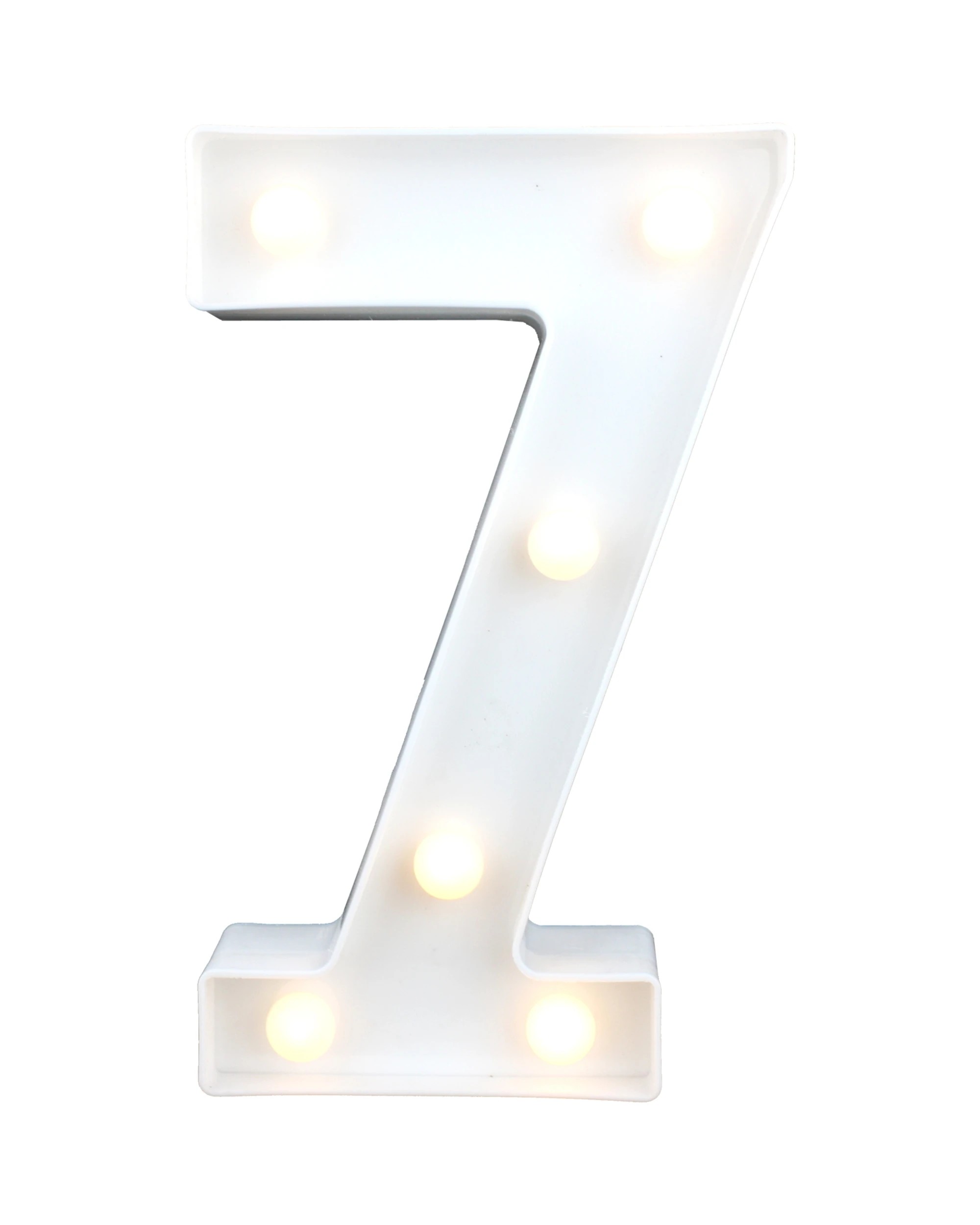 1 Partyrama LED Light Up Number 7 White, 1 of 3