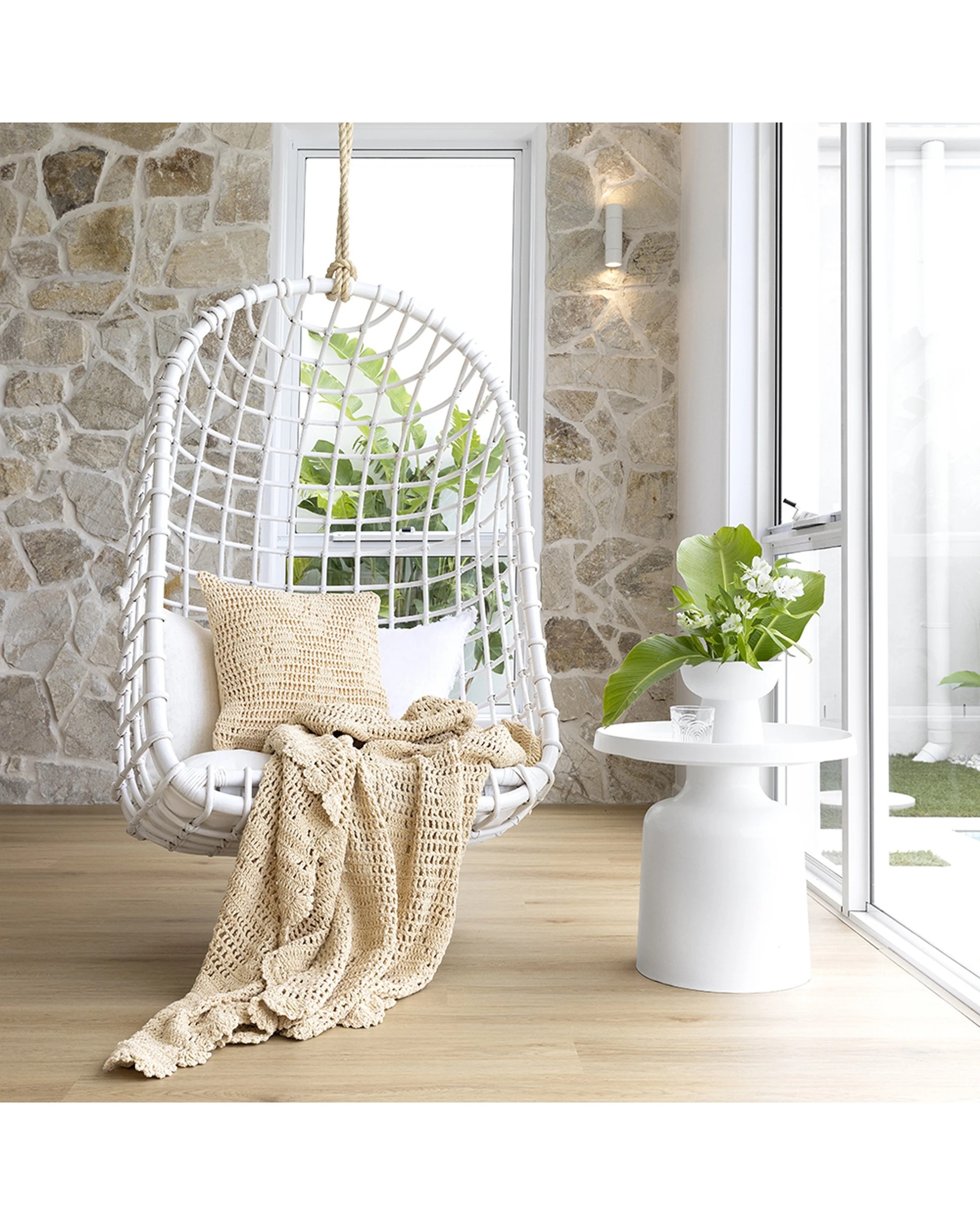 2 BAMBURY Callista Throw Hand Crochet Cotton Floral Pattern Machine - Yellow, 2 of 5