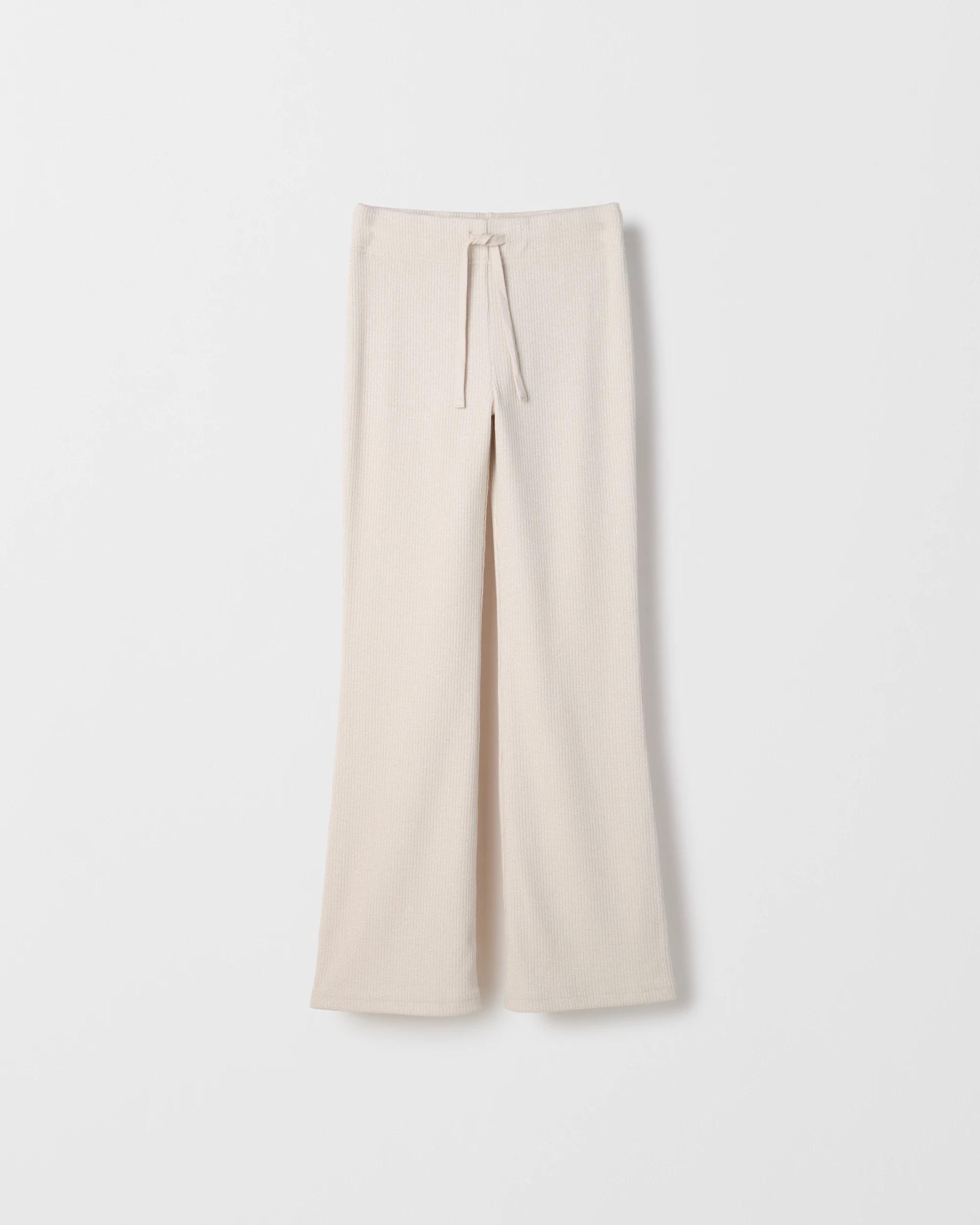 1 Target Kids Lurex Rib Knit Flare Pants CREAM, 1 of 2
