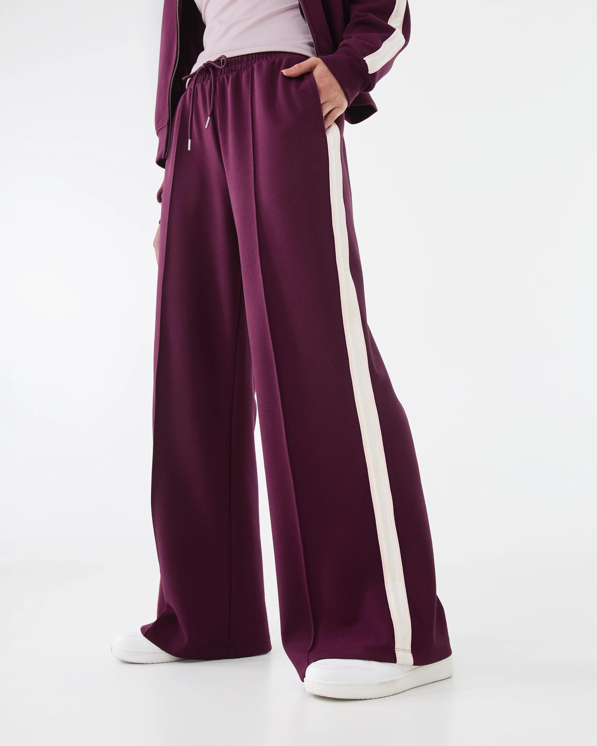 1 Active Womens Retro Wide Leg Trackpants Royal Burg, 1 of 9