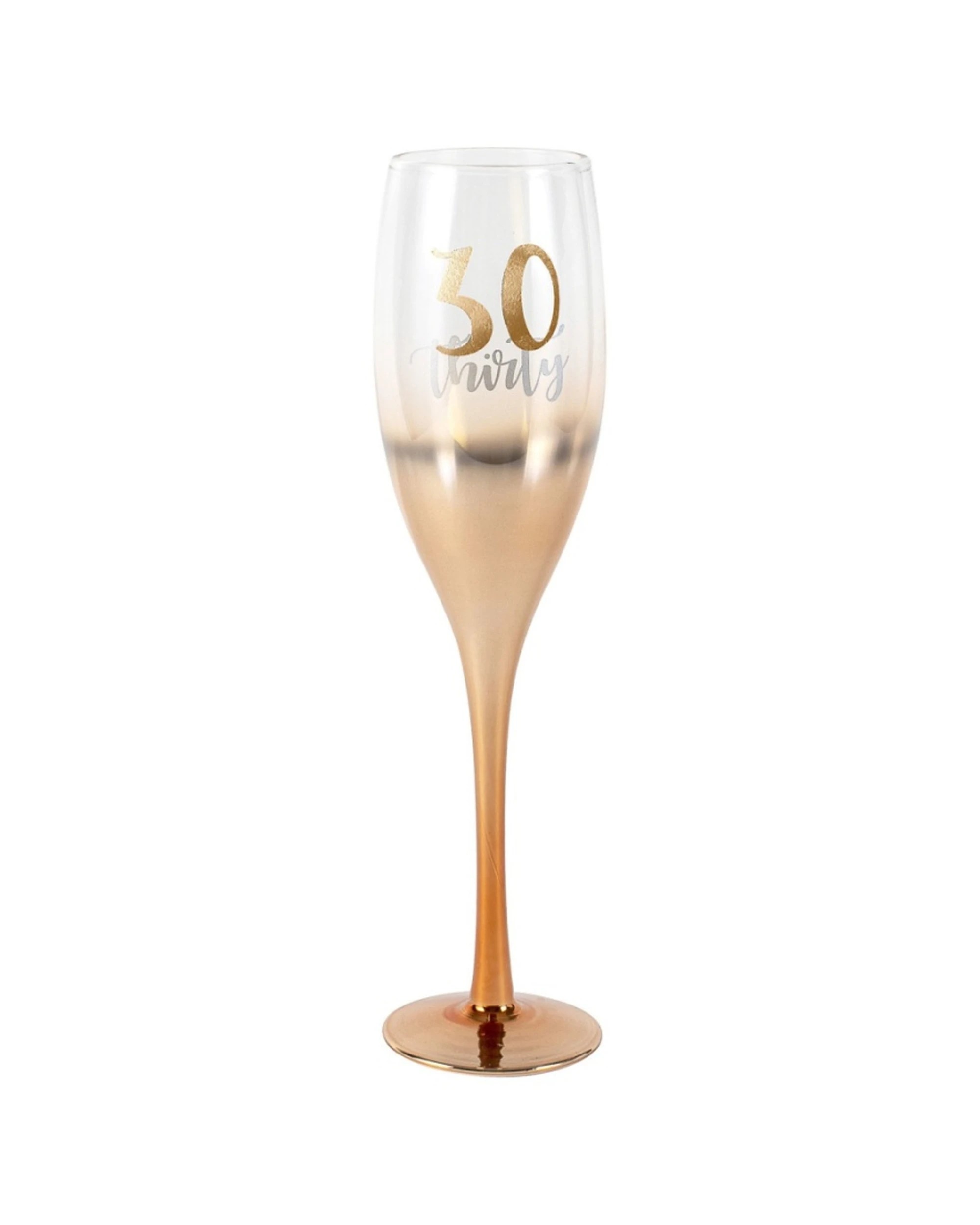 1 LMD Ombre Flute Drinking Glass 30th Birthday Rose - Gold, 1 of 1