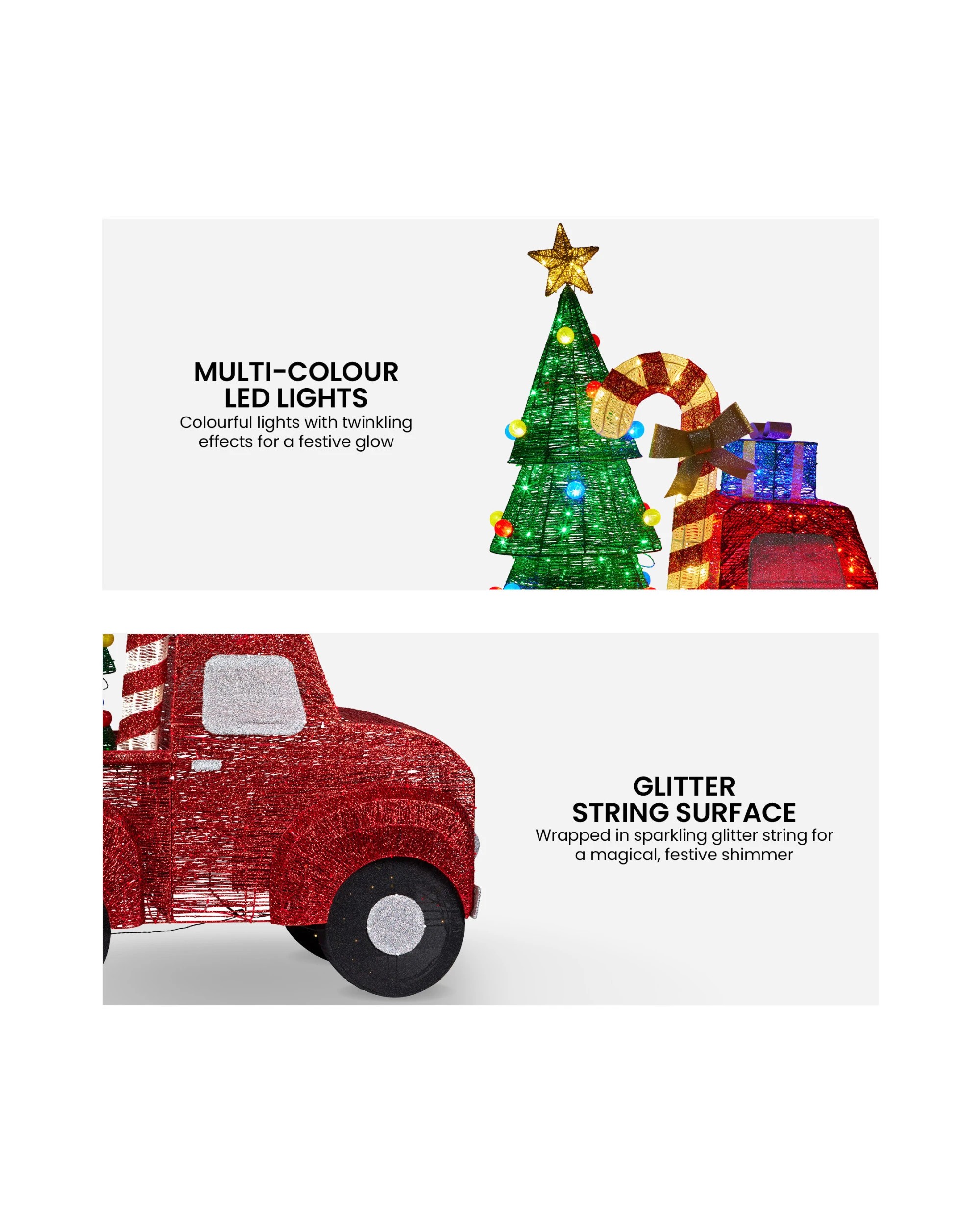 4 Christabelle 1.4m Christmas Tree Truck Indoor Outdoor Display Decoration Led Lights Front Yard Lawn Statue Ornament, 4 of 7