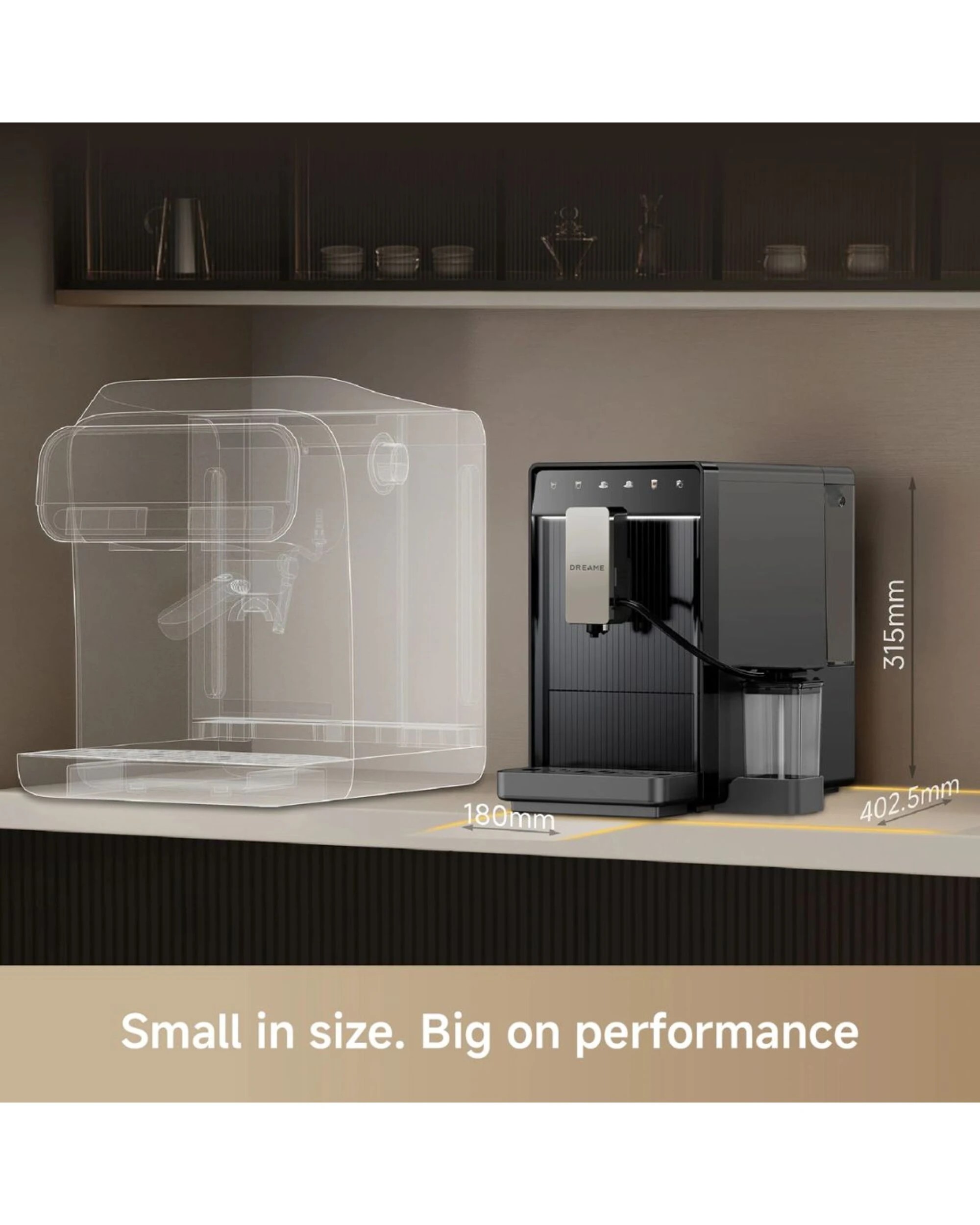 9 Dreame FCM30 Ecceluxe Slim Coffee Machine - Black, 9 of 9