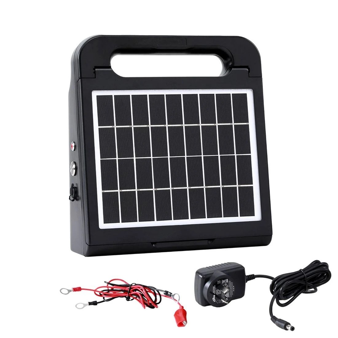 3 Giantz 5-10km Electric Fence Energiser Solar Farm 0.3J   - Black, 3 of 6