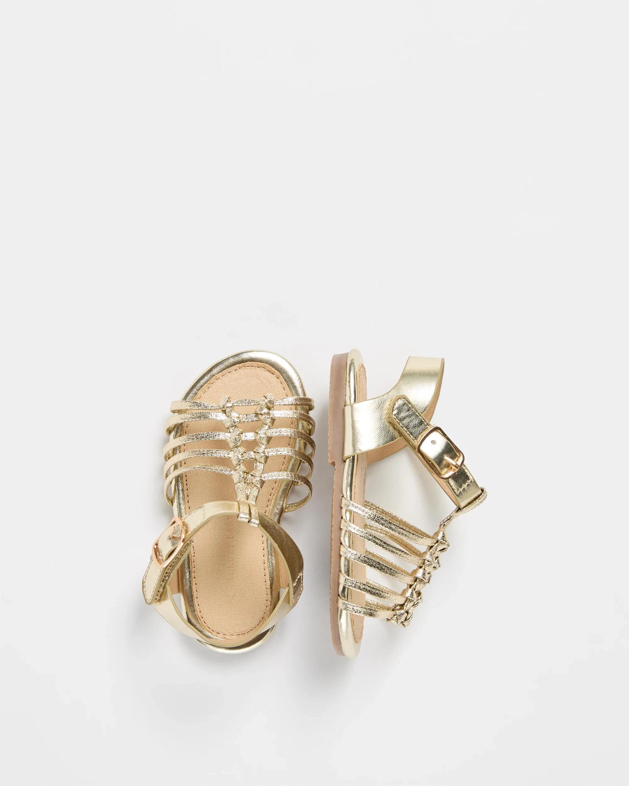 2 Target Baby Girls First Walker Gladiator Sandal GOLD, 2 of 3