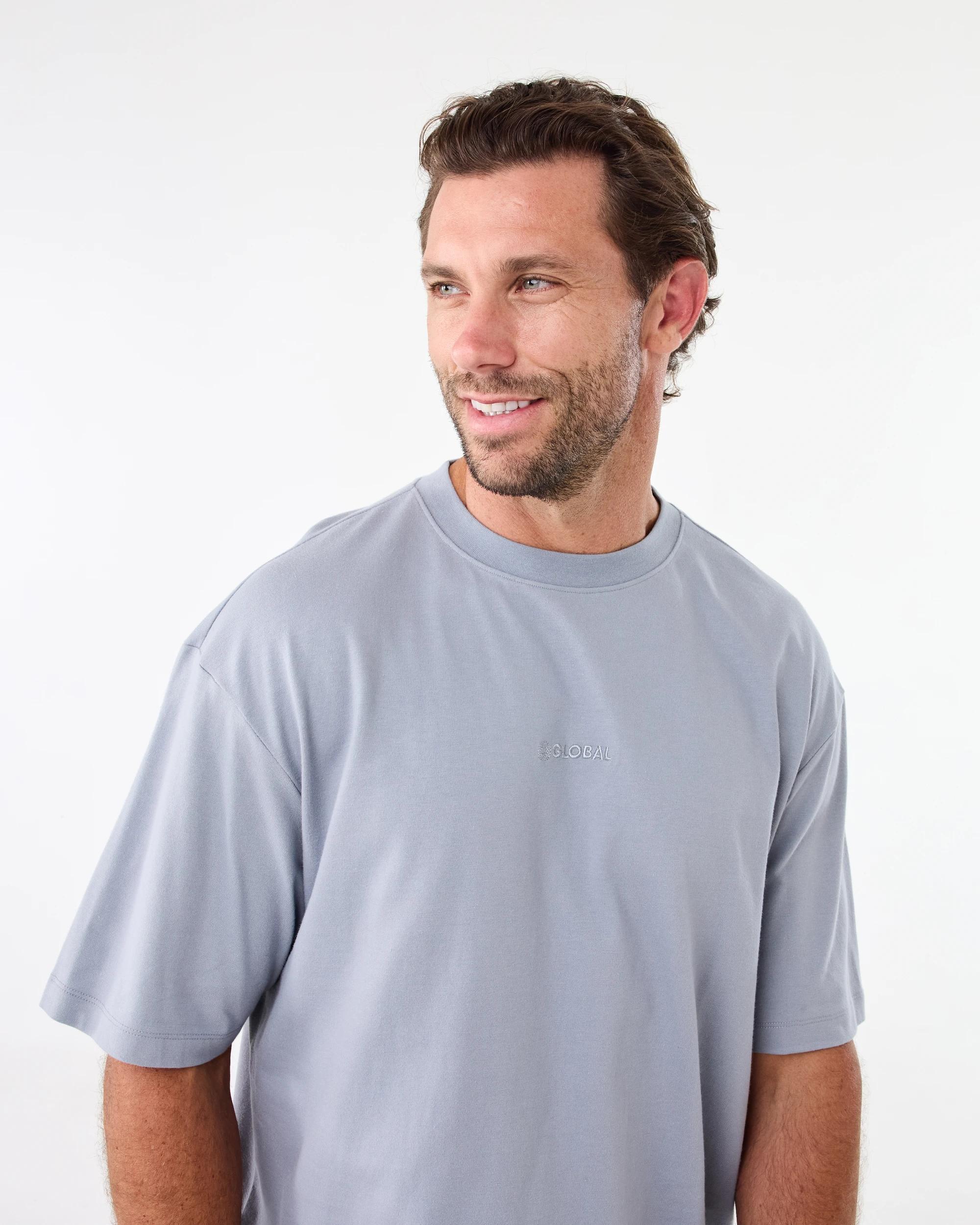 4 Oversized Heavyweight T-shirt Blu Cloud, 4 of 6