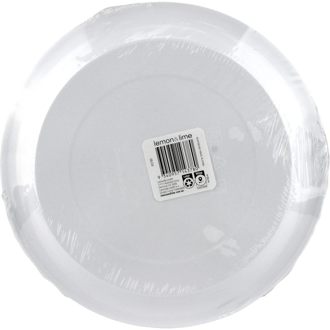 3 Lemon & Lime Lemon & Lime White Plastic Reusable Plates 25.5cm Pack of 20, 3 of 3