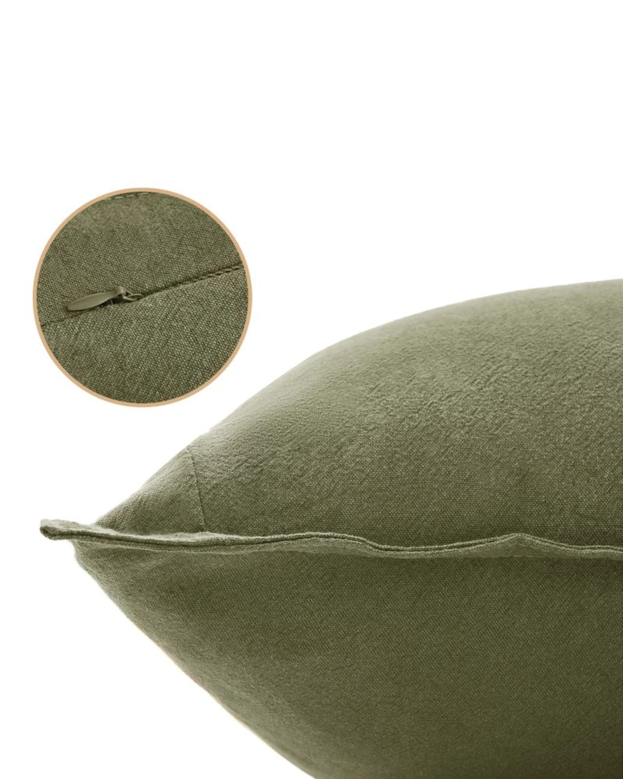 2 Gioia Casa 2-Pack Linen-Cotton Blend European Pillowcases - Olive Green, 2 of 3