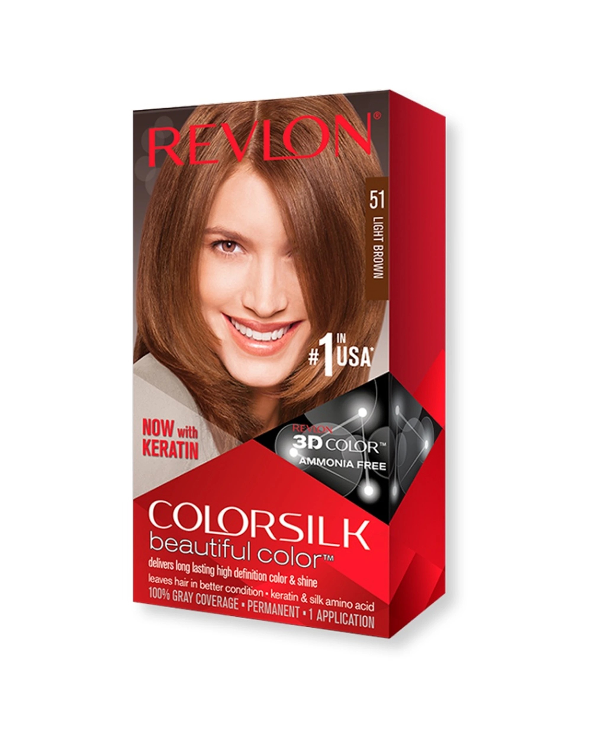 1 Revlon ColorSilk Beautiful Color - 51 Light Brown - Brown, 1 of 1