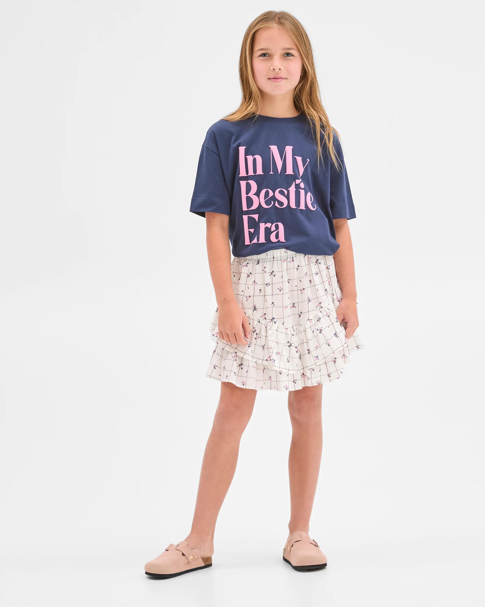 3 Target Kids Australian Cotton Woven Ruffle Mini Skirt CREAM, 3 of 6