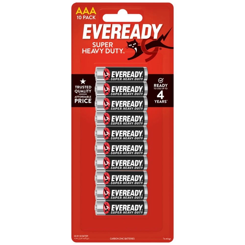 1 Eveready Super Heavy Duty AAA Batteries 10 Pack, 1 of 2