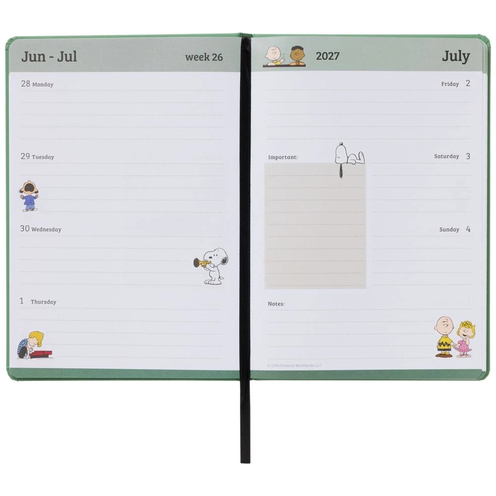 5 Snoopy A5 Diary Week to View CY27, 5 of 5