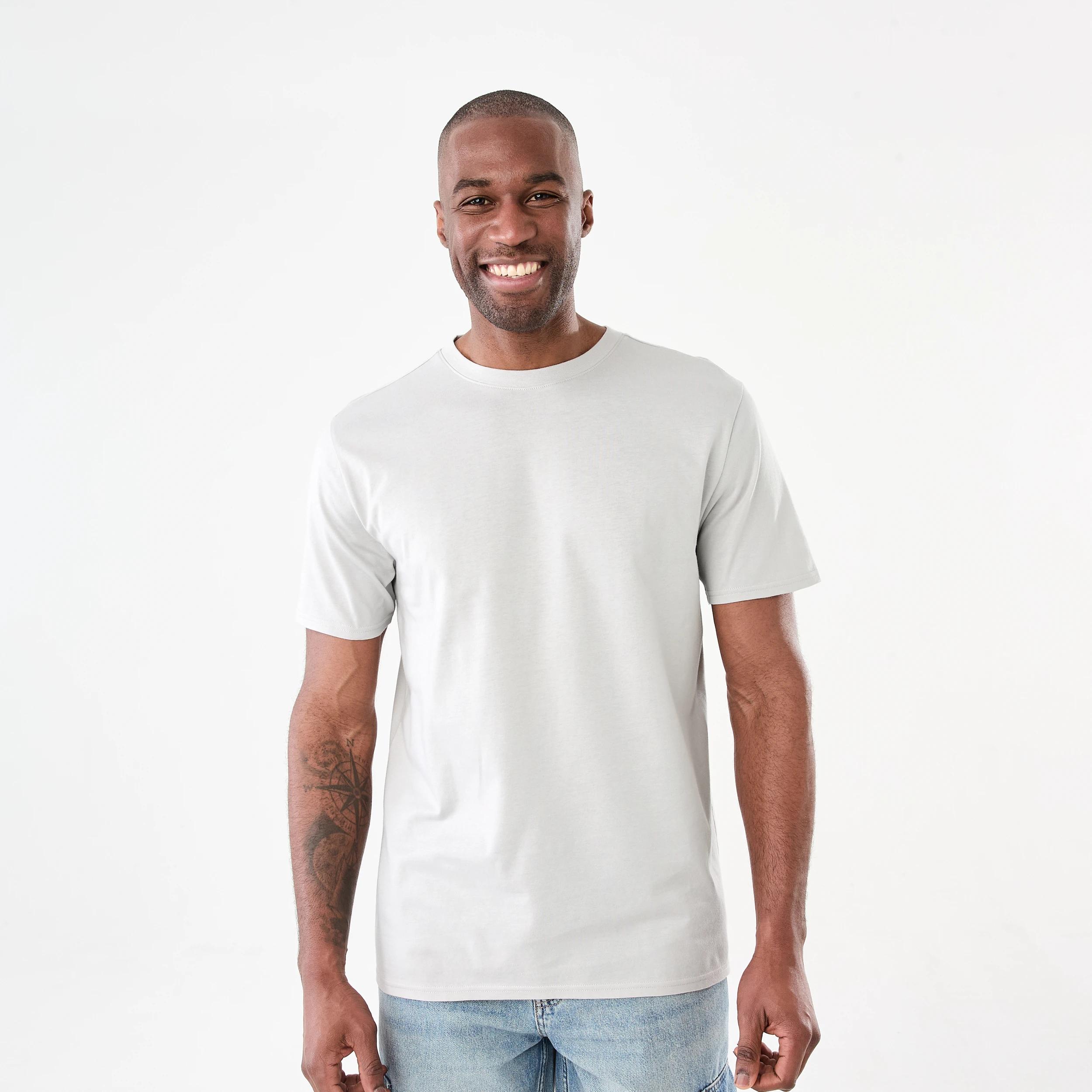 1 Australian Cotton Crew Neck T-shirt GRAY VIOLET, 1 of 5