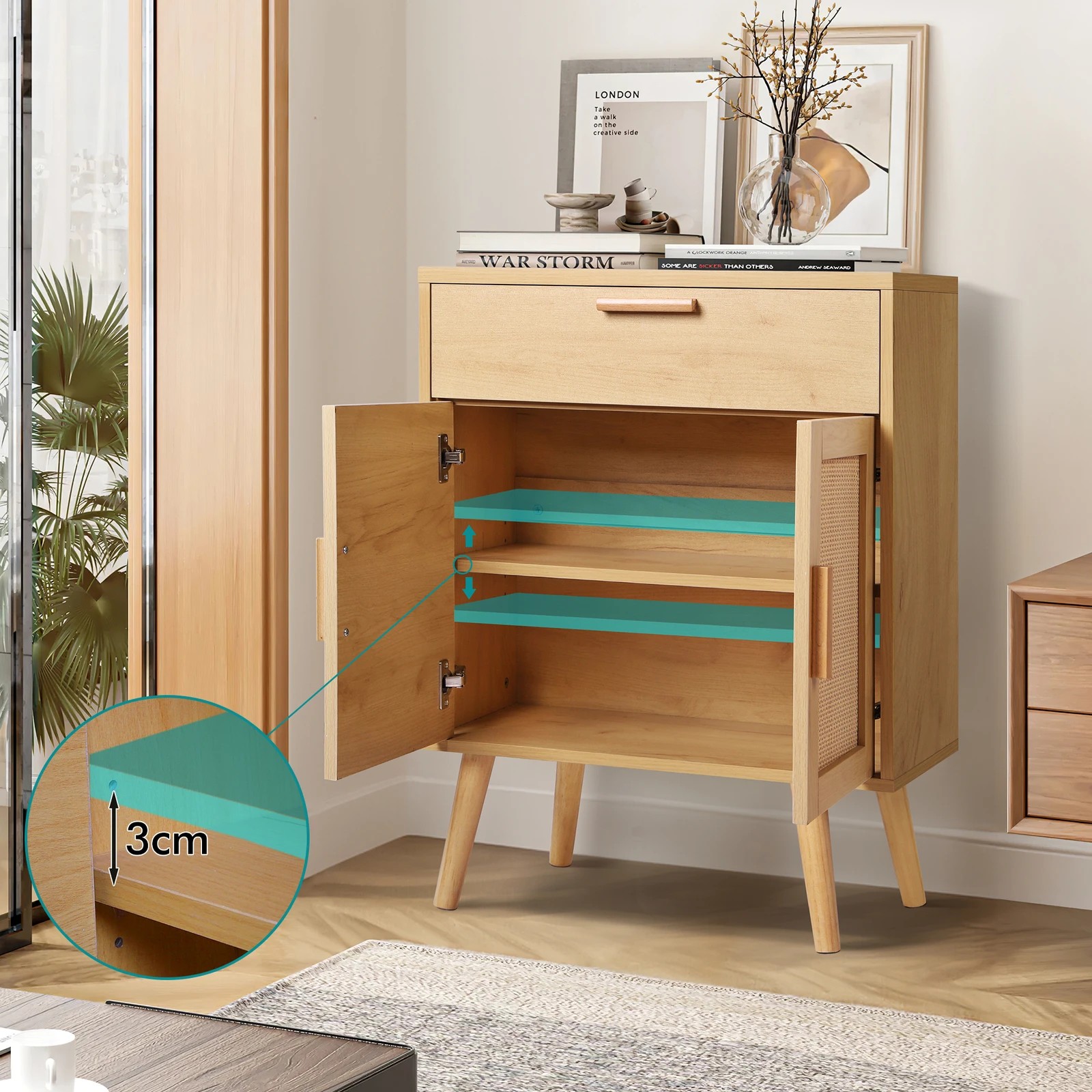 9 Alfordson Chest of Drawers Sideboard Cabinet - Oak, 9 of 9