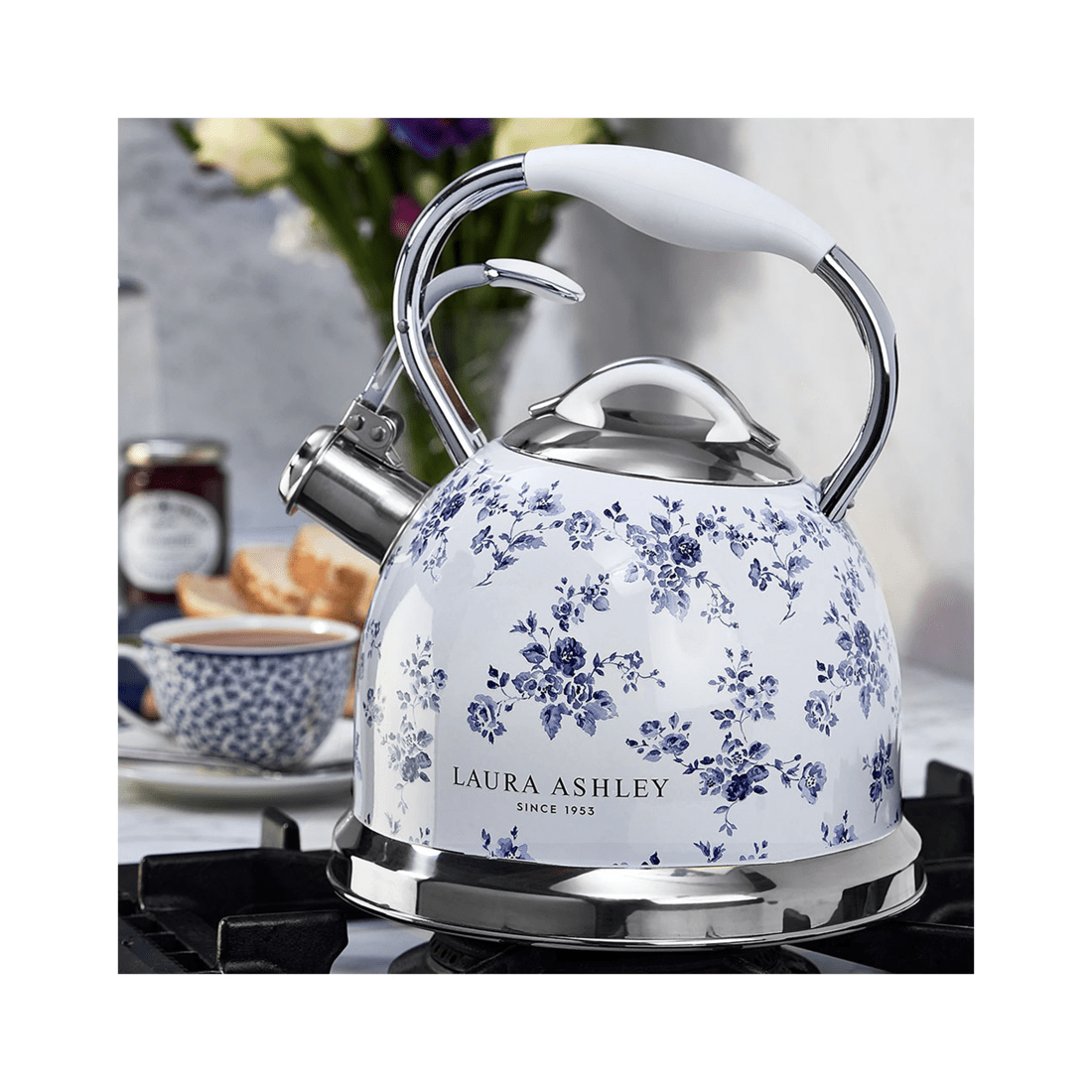 Laura Ashley Stove Top Kettle 2.5L 10 Cup Whistling Food Grade ...