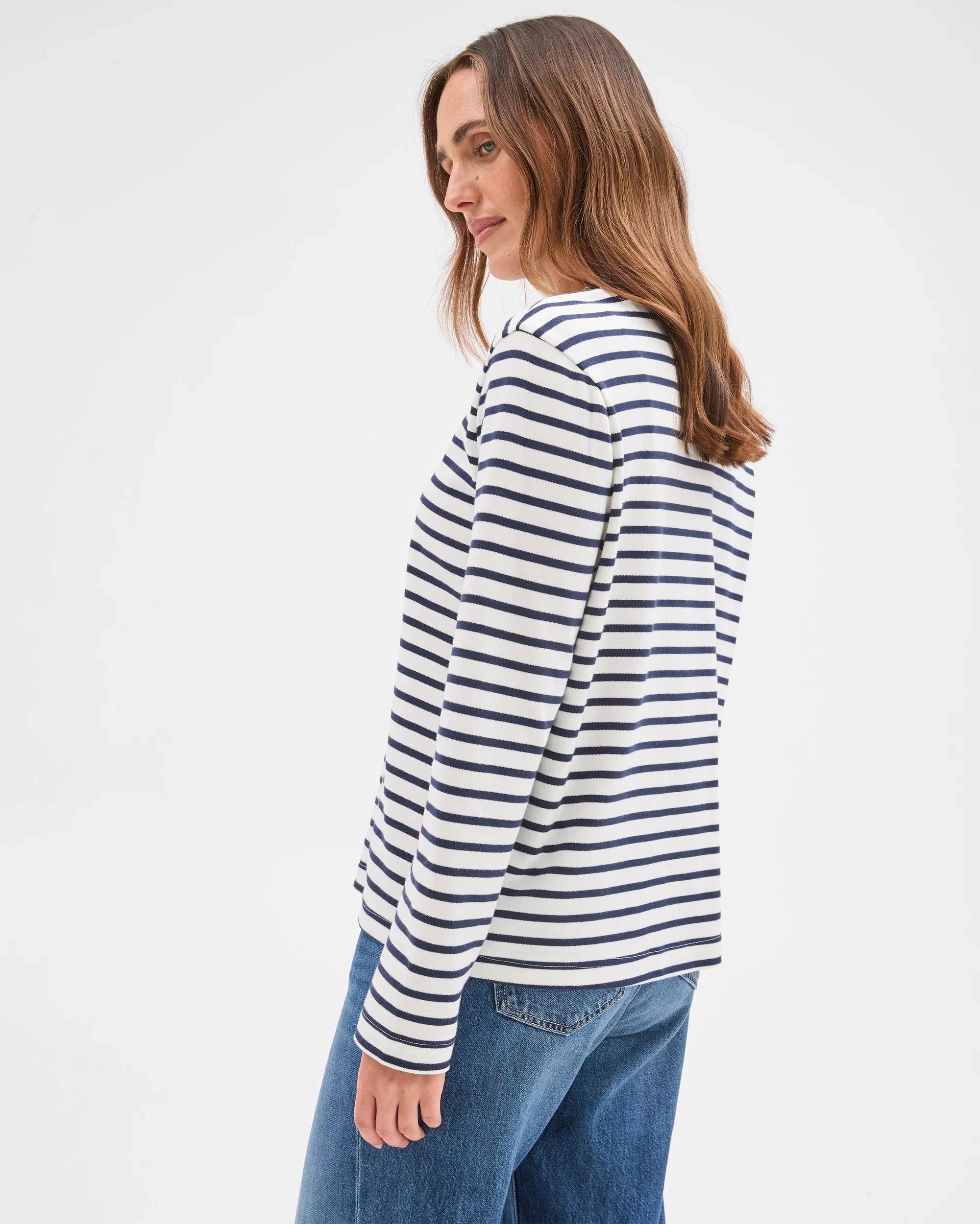 7 Target Woman Australian Cotton Blend Long Sleeve Crew Neck T-Shirt CLOUD DANCER, 7 of 7